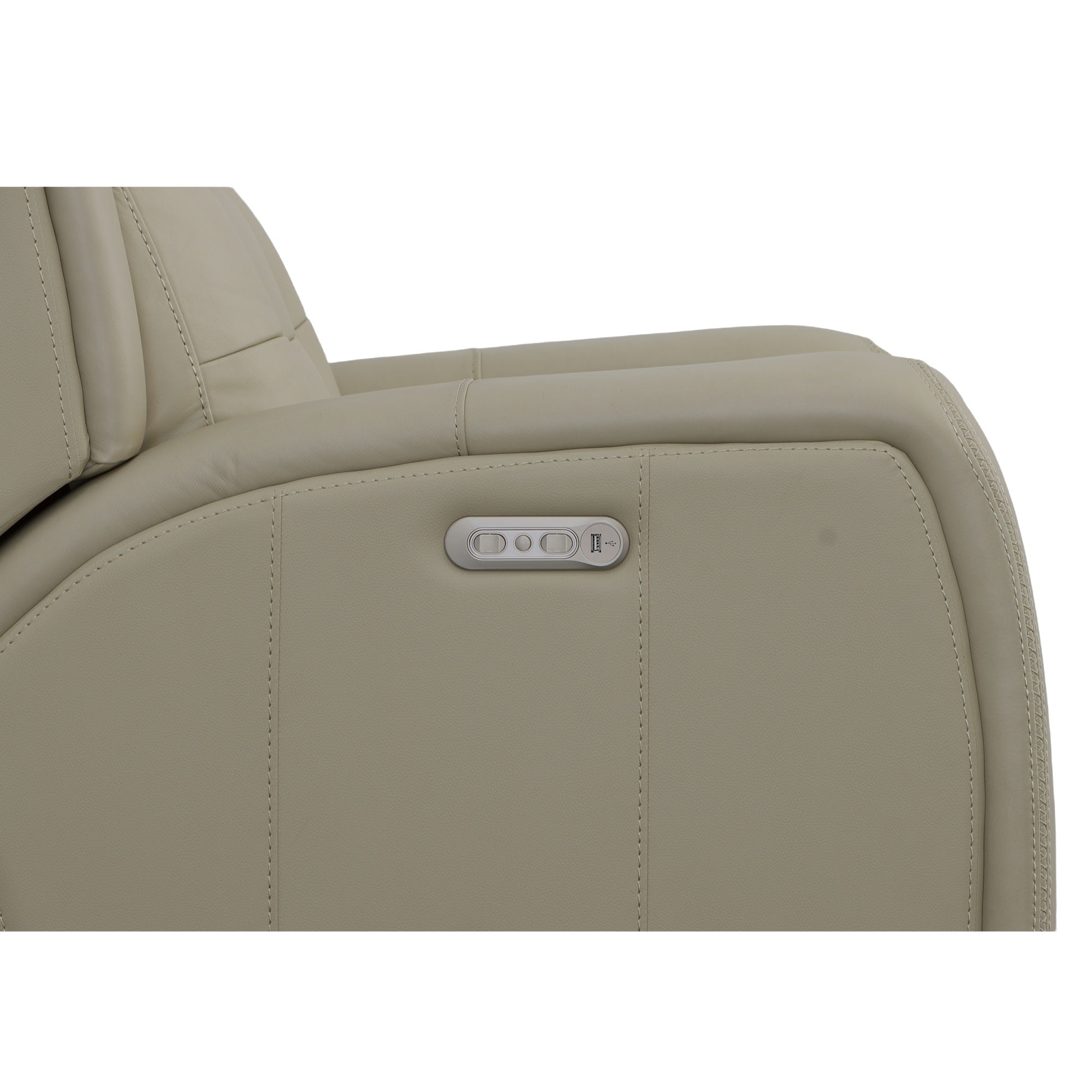 Grant Ivory Leather Power Gliding Recliner with Power Headrest