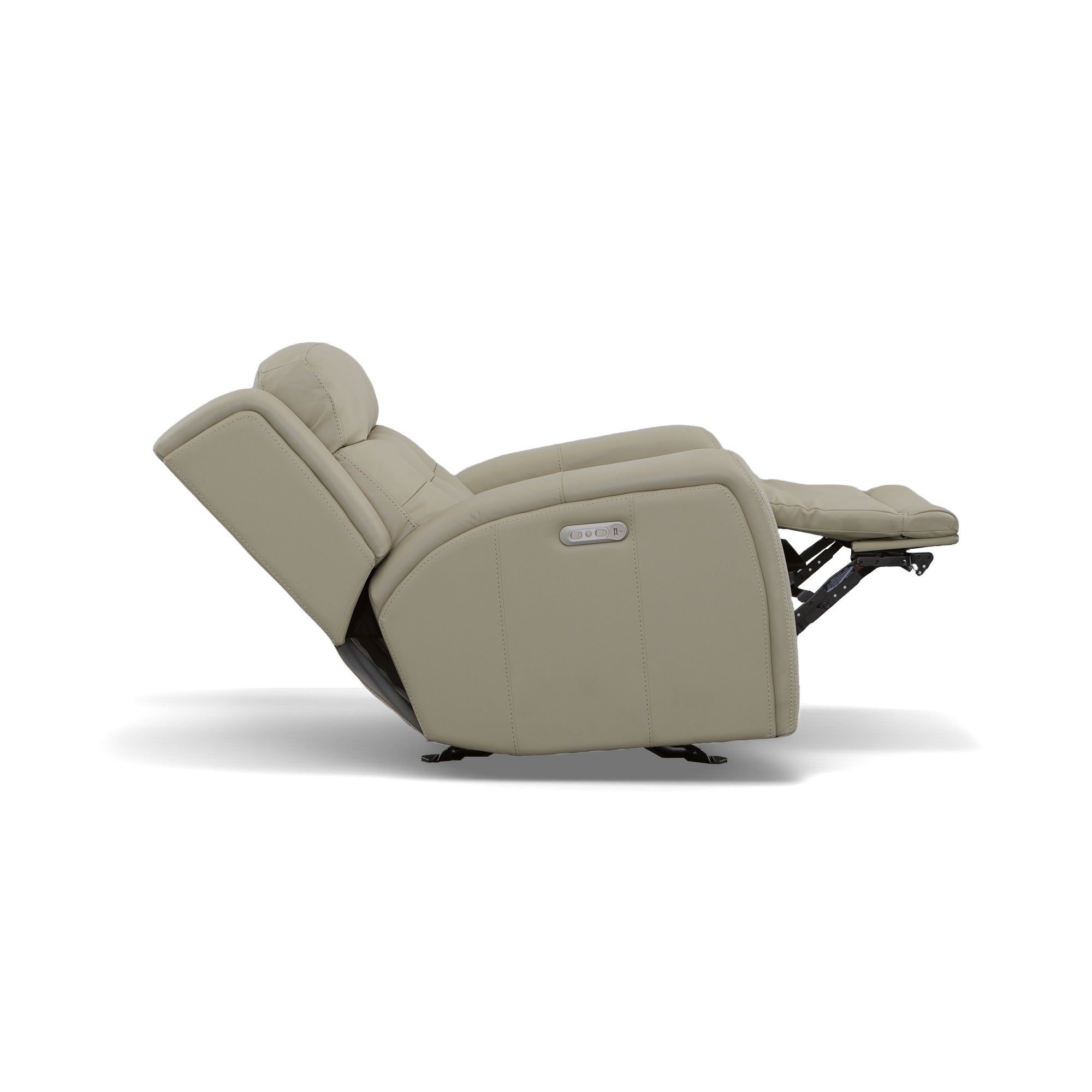 Grant Ivory Leather Power Gliding Recliner with Power Headrest