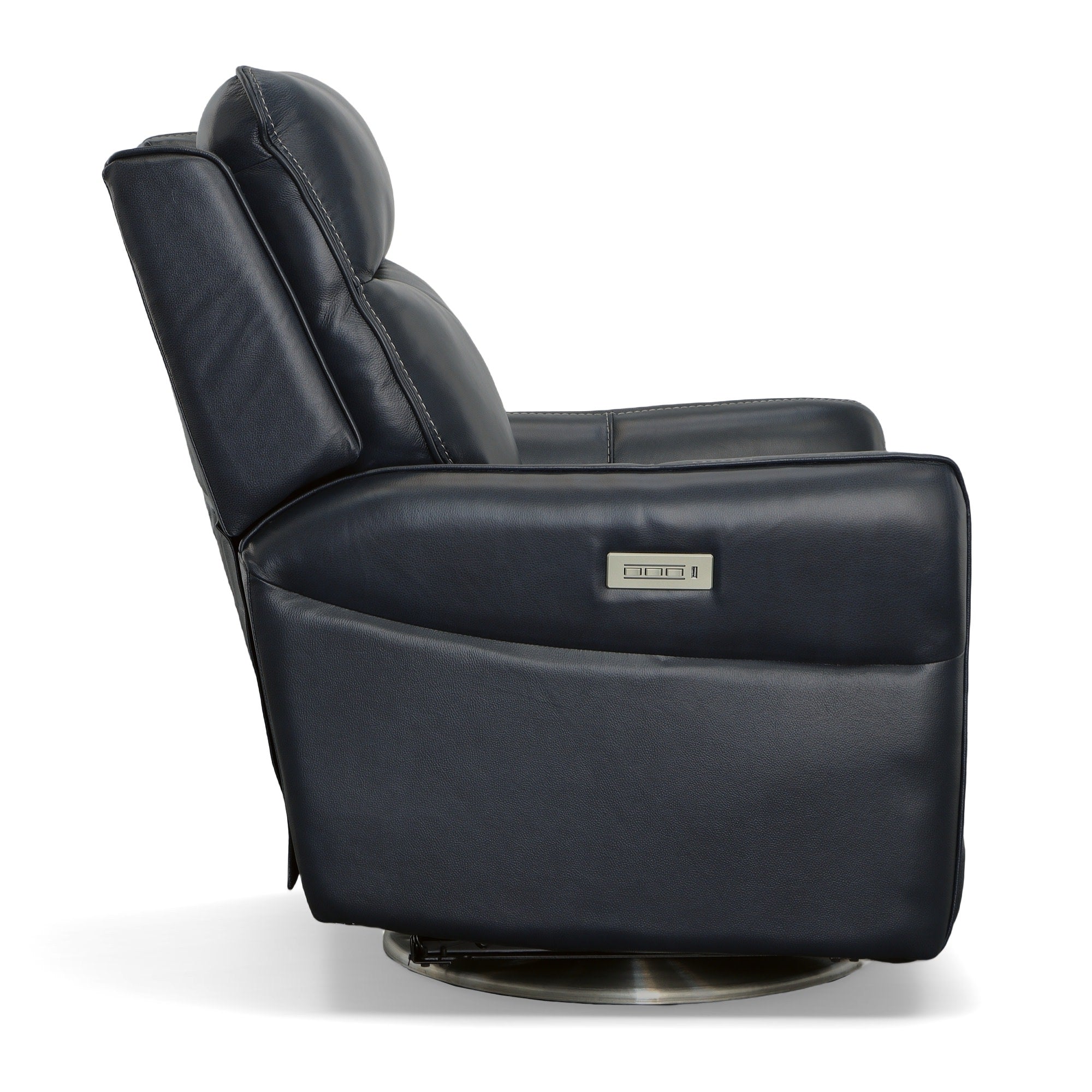 Spin Ocean Leather Power Swivel Recliner with Power Headrest