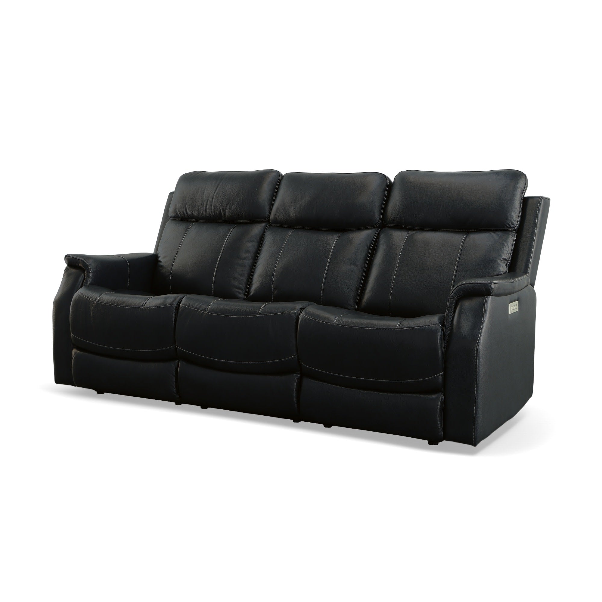 Easton Ocean Leather Power Reclining Sofa with Power Headrests & Lumbar