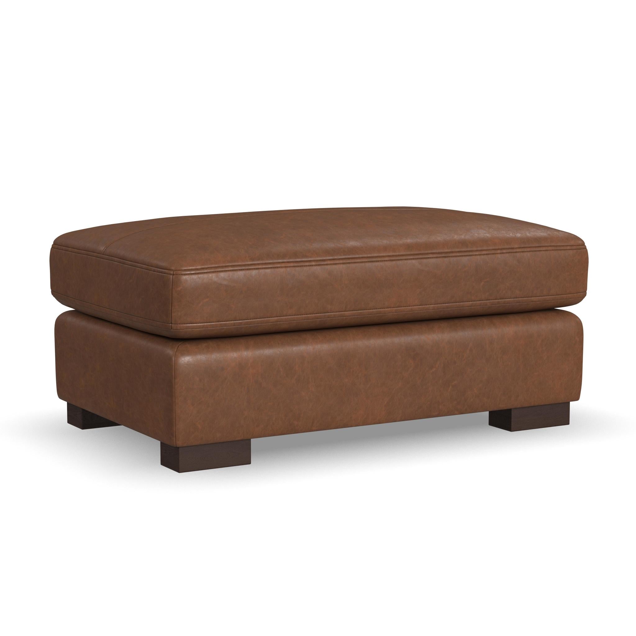 Endurance Chestnut Leather Ottoman