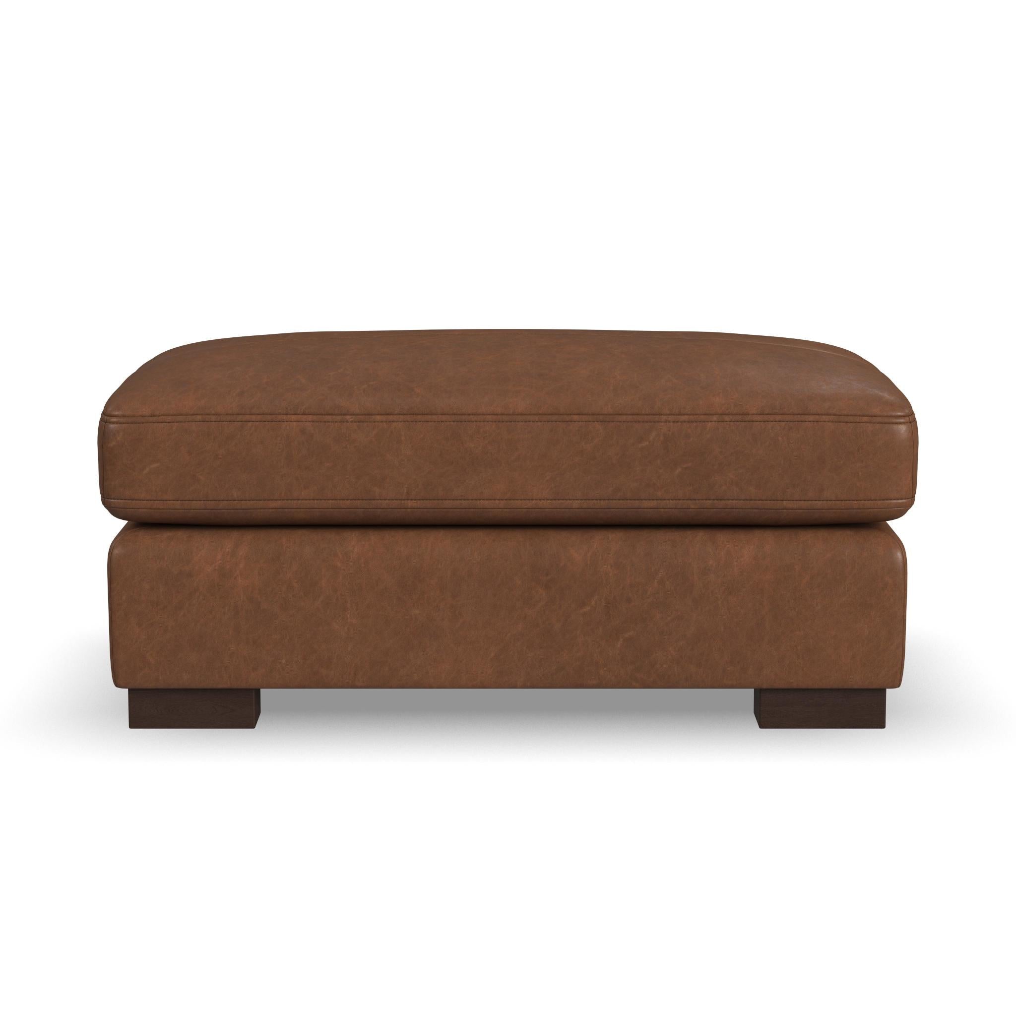 Endurance Chestnut Leather Ottoman