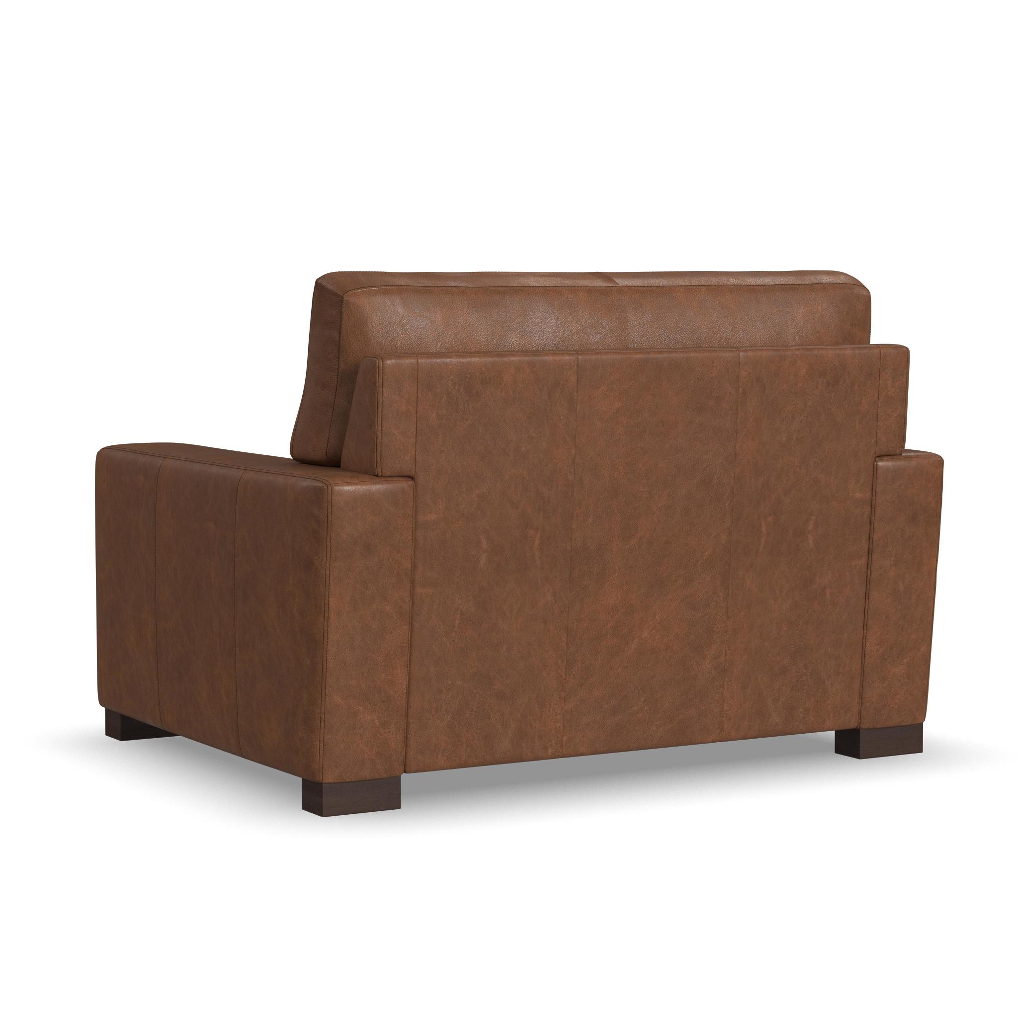 Endurance Chestnut Leather Ottoman