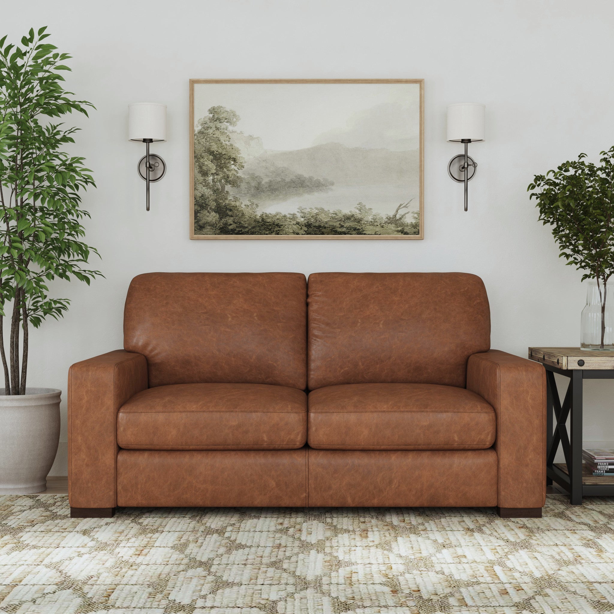 Endurance Chestnut Leather Loveseat