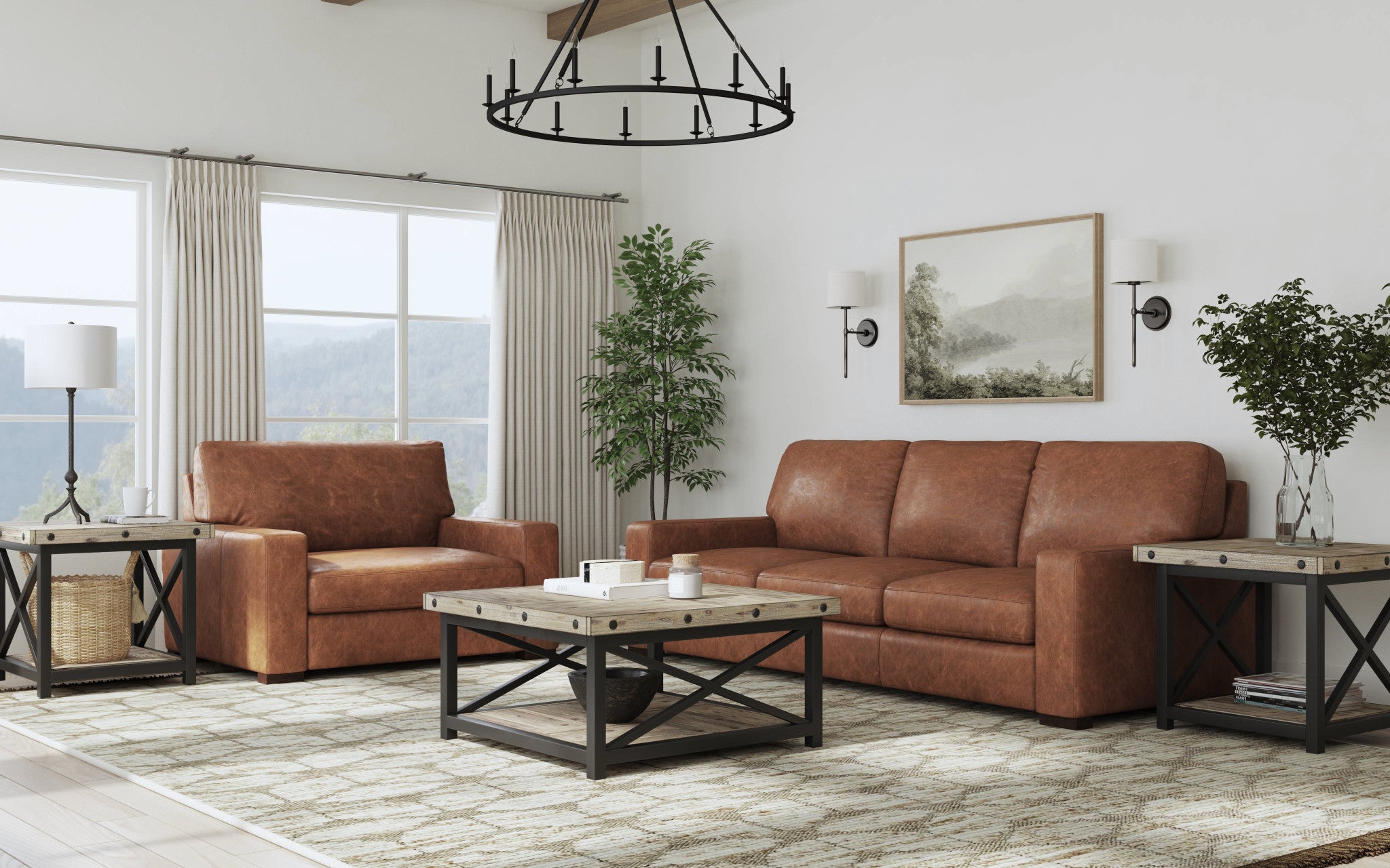 Endurance Chestnut Leather Sofa