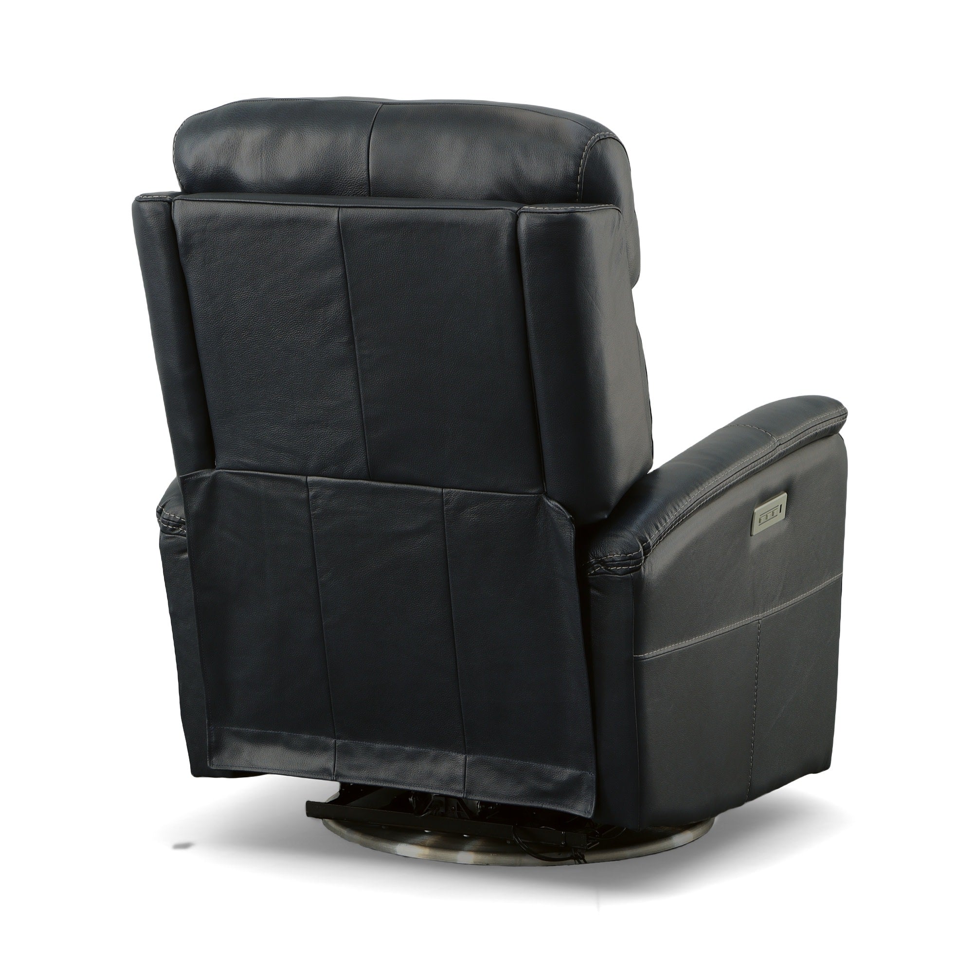 View Ocean Leather Power Swivel Recliner with Power Headrest