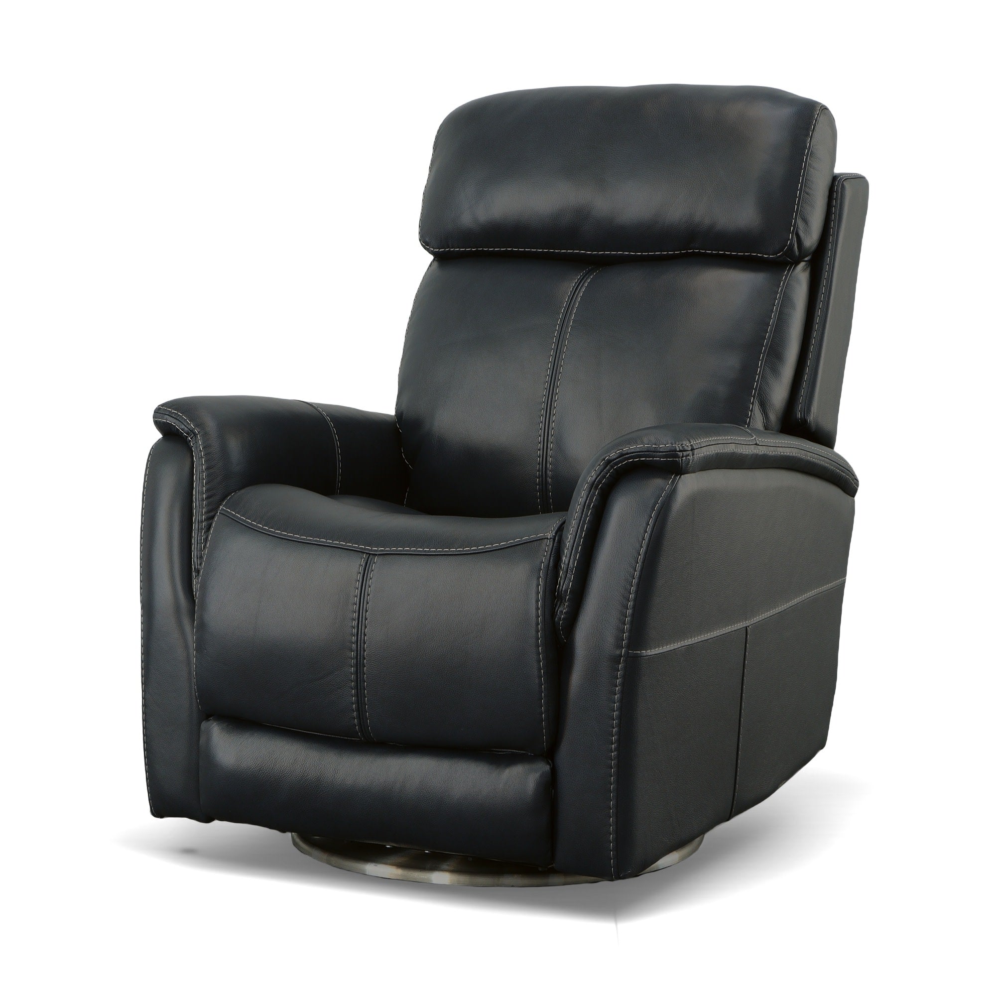 View Ocean Leather Power Swivel Recliner with Power Headrest