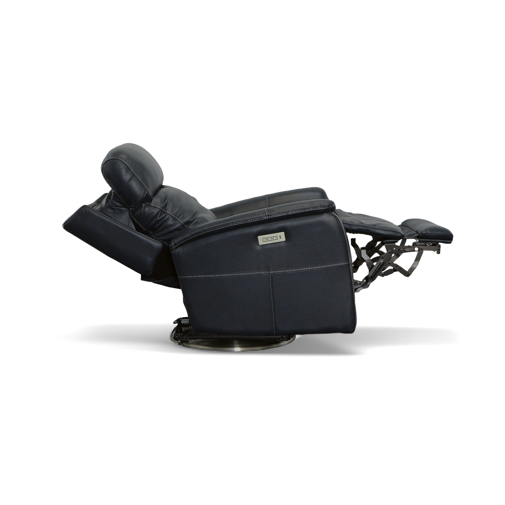 View Ocean Leather Power Swivel Recliner with Power Headrest