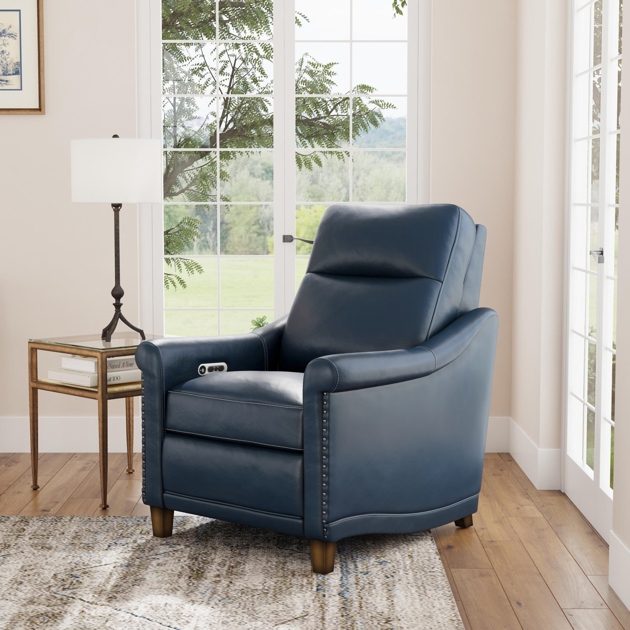 Elizabeth Sea Leather Power Recliner with Power Headrest