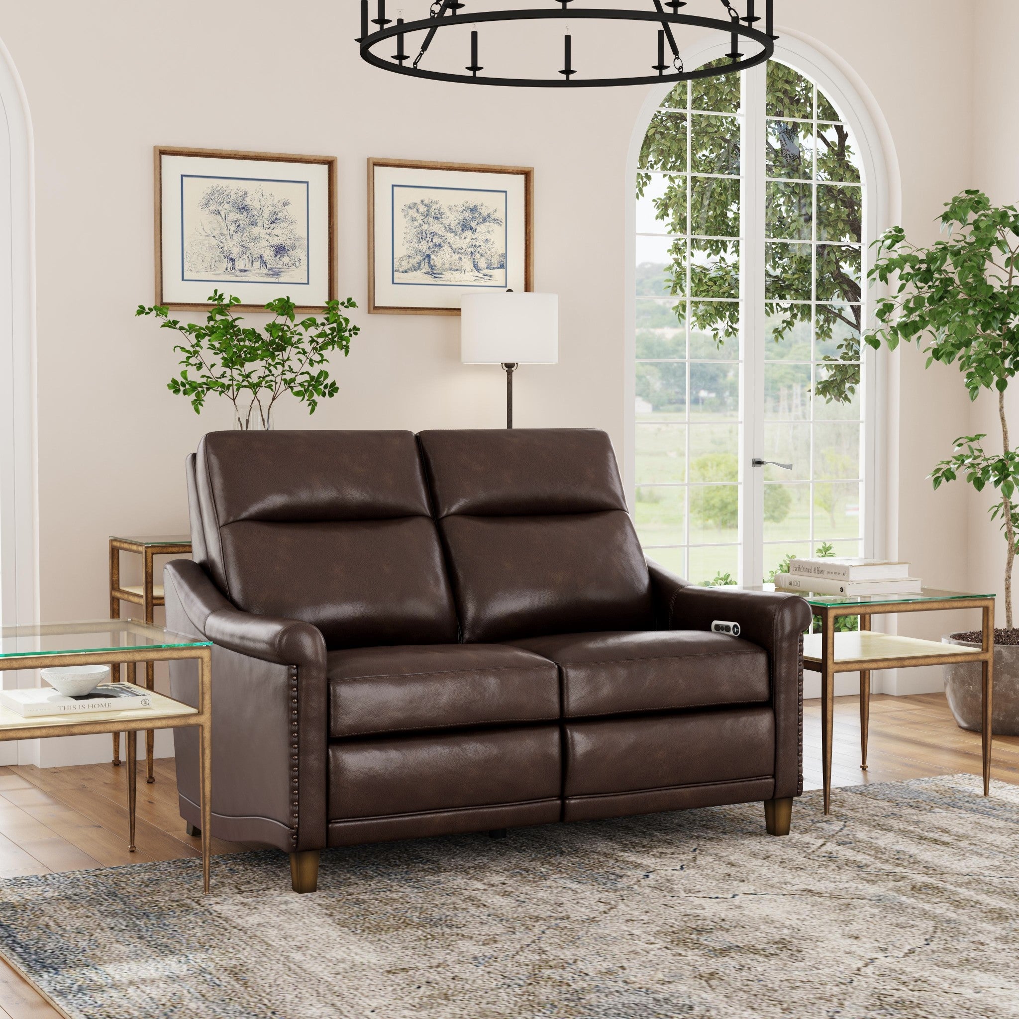 Elizabeth Brunette Leather Power Recliner with Power Headrest