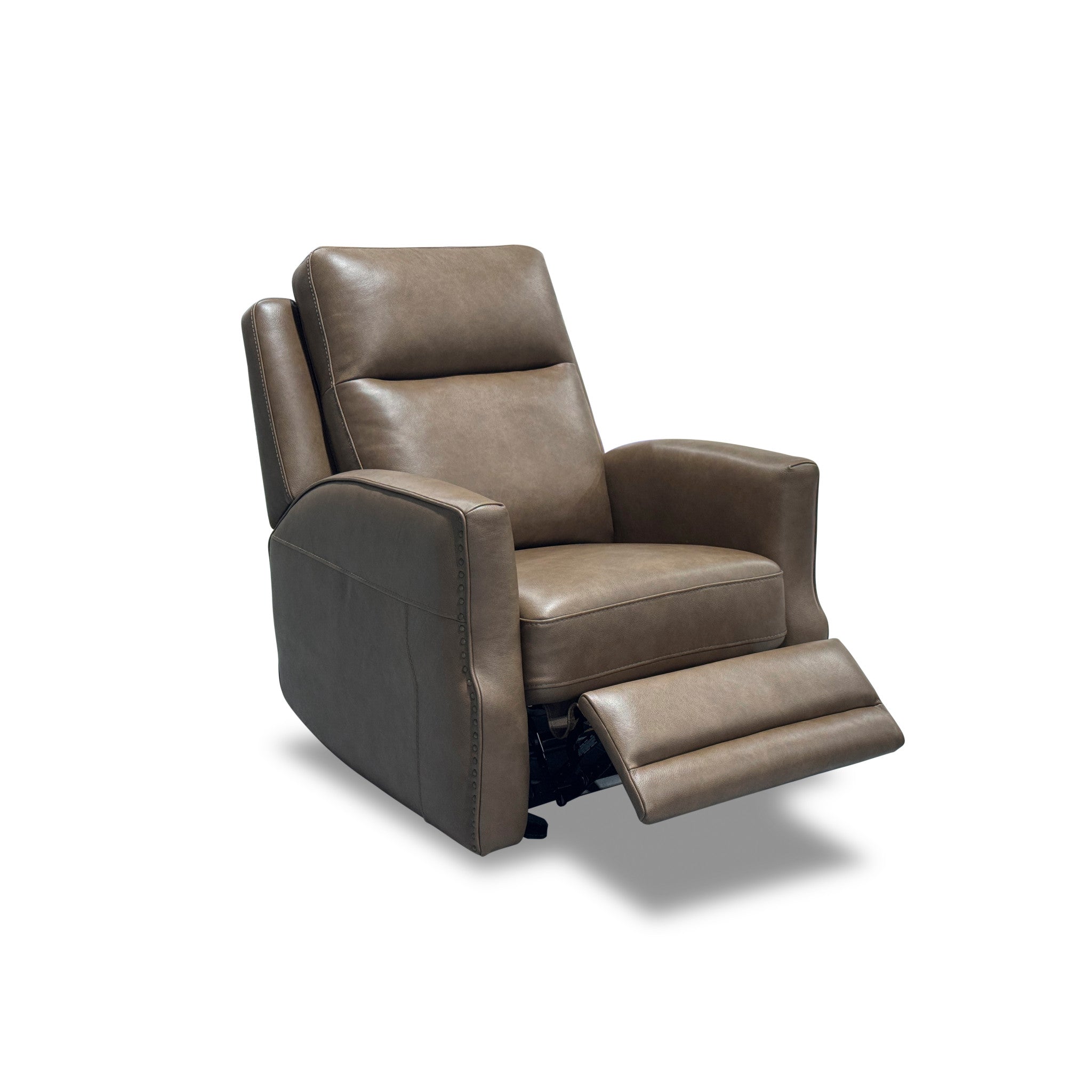 Maxwell Cedar Leather Power Gliding Recliner with Power Headrest and Lumbar