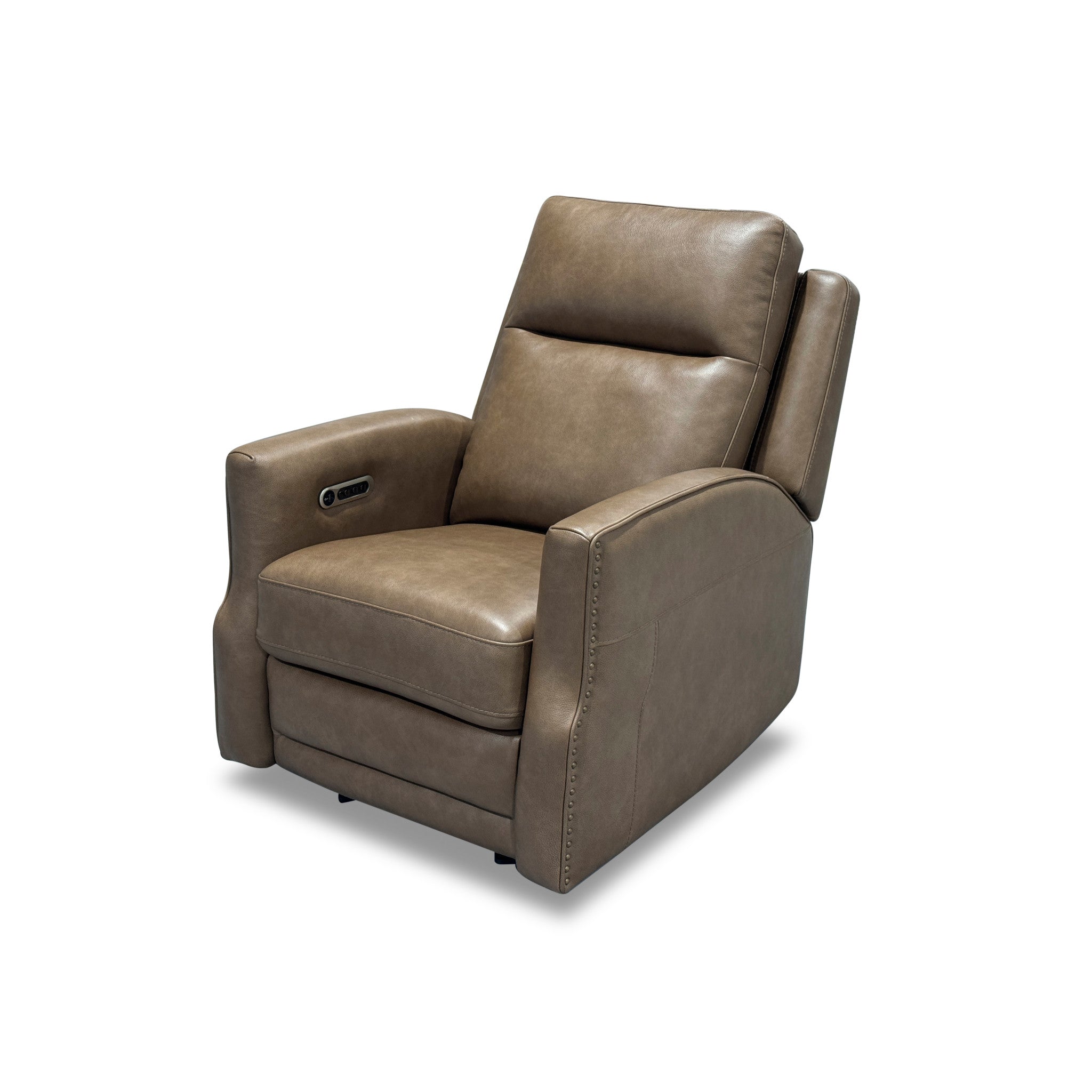 Maxwell Cedar Leather Power Gliding Recliner with Power Headrest and Lumbar