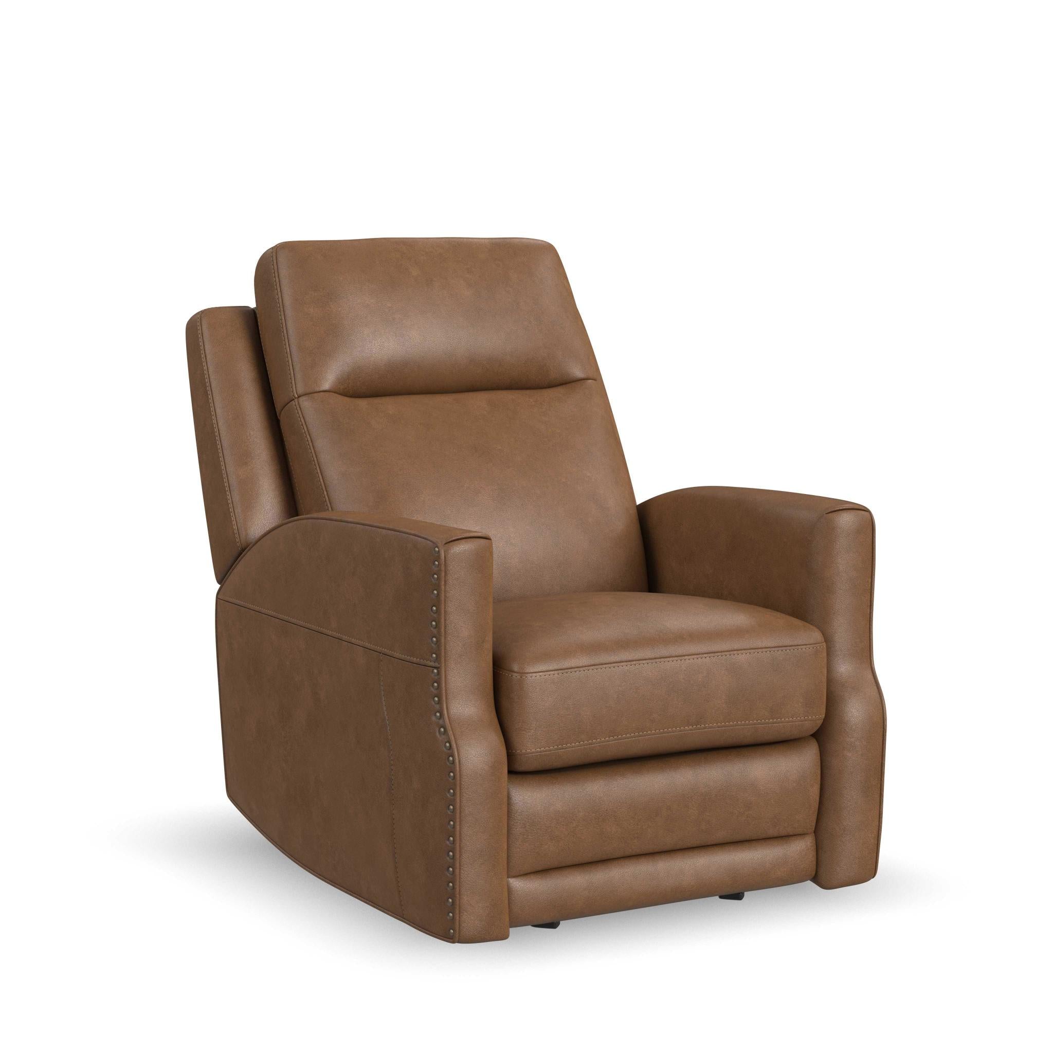 Maxwell Cedar Leather Power Gliding Recliner with Power Headrest and Lumbar