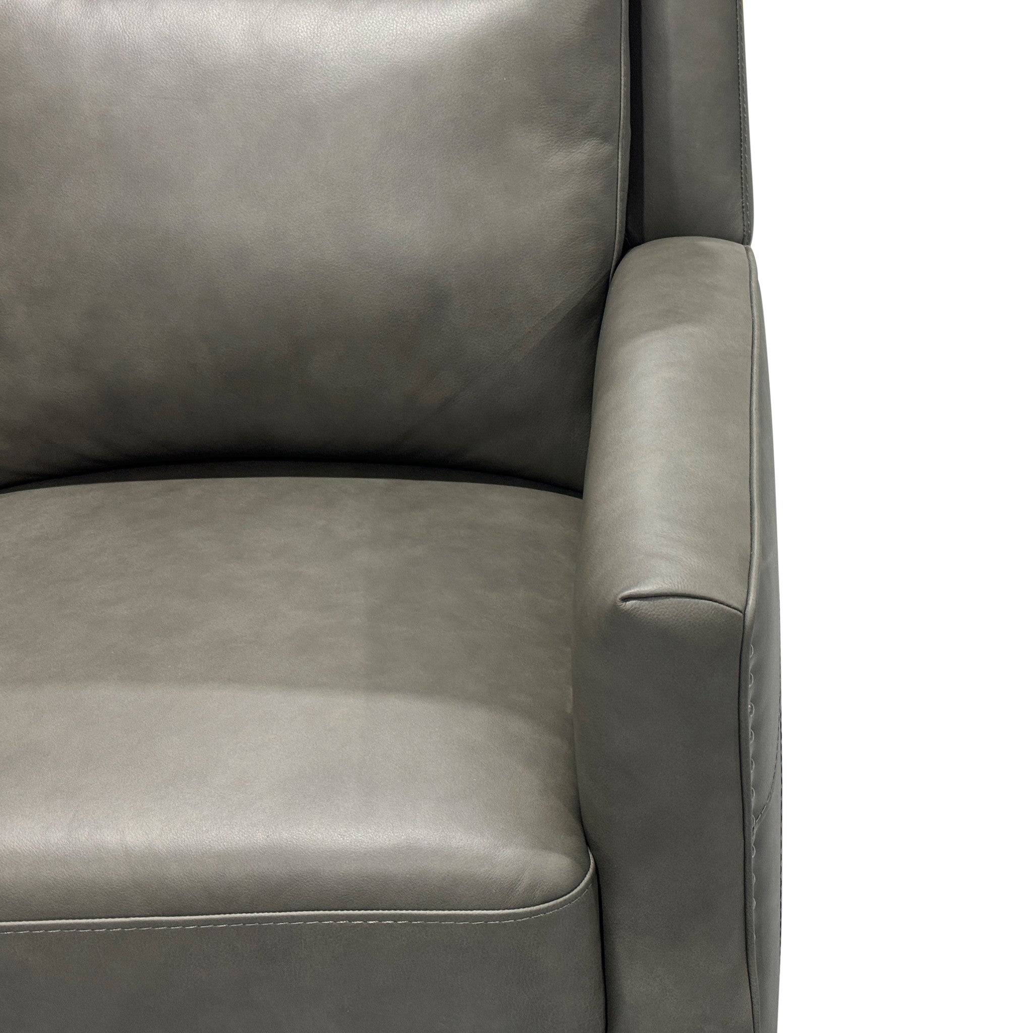 Maxwell Cinder Leather Power Reclining Loveseat with Power Headrests and Lumbar