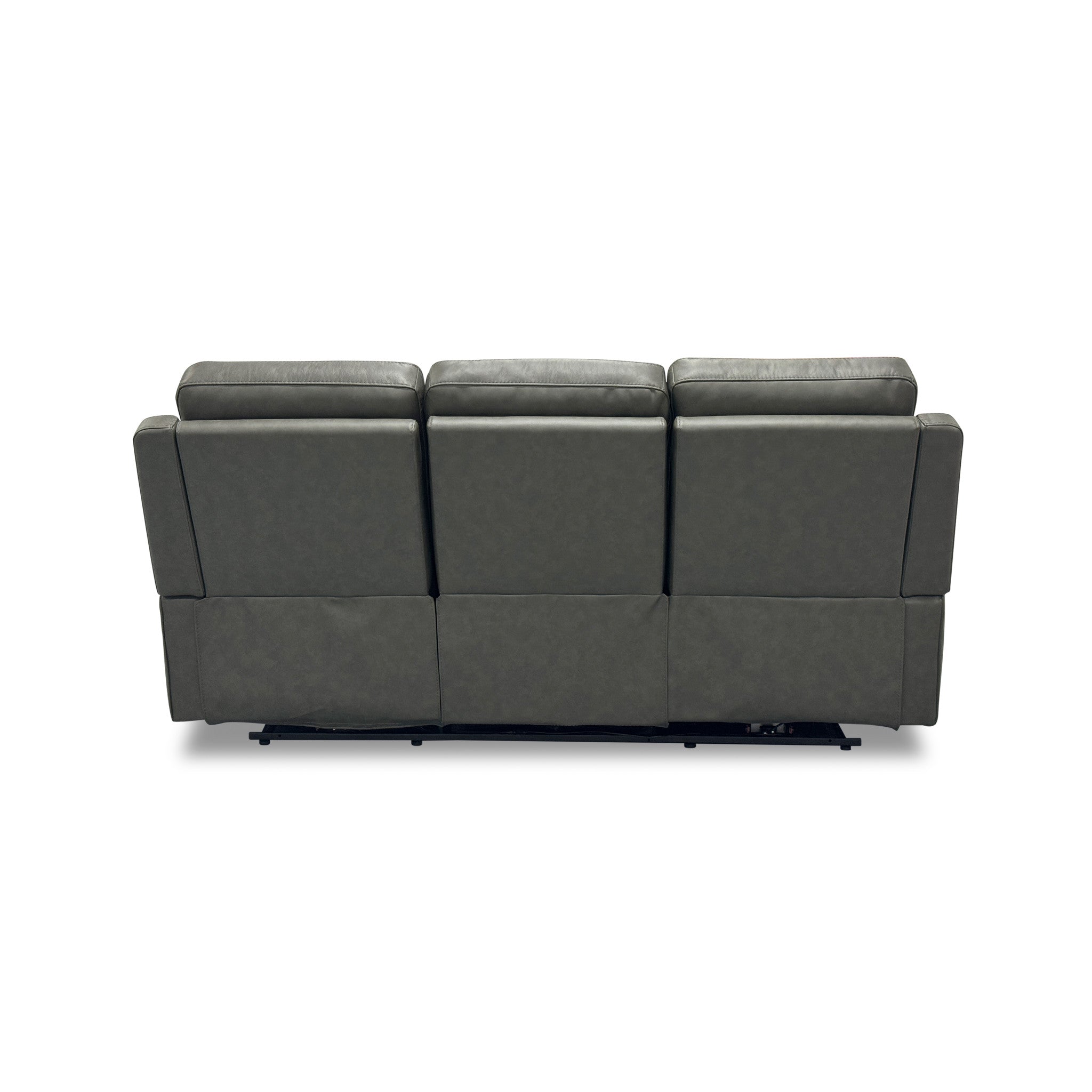 Maxwell Cinder Leather Power Reclining Sofa with Power Headrests and Lumbar