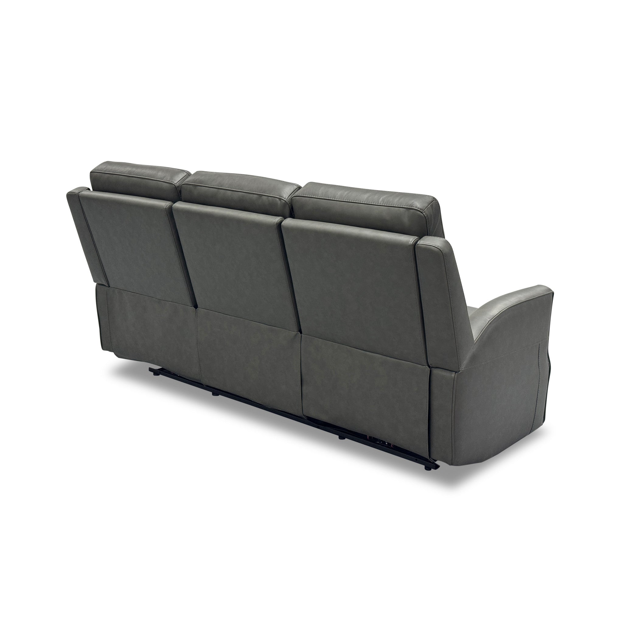 Maxwell Cinder Leather Power Reclining Sofa with Power Headrests and Lumbar