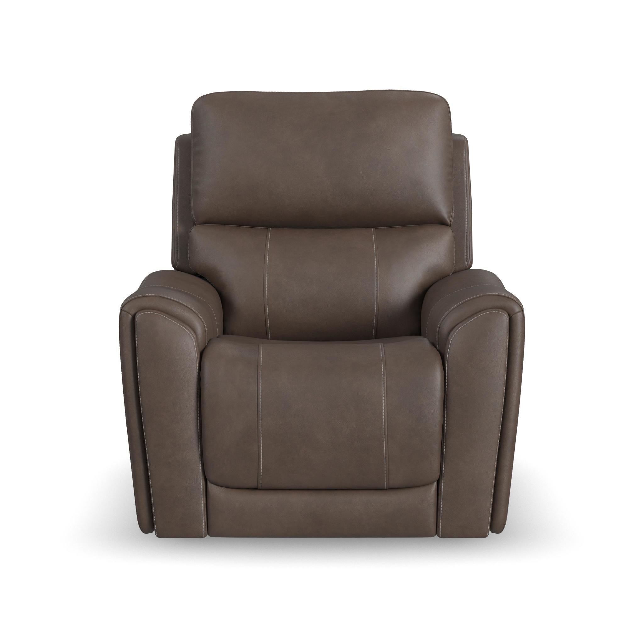 Carter Cappuccino Fabric Power Recliner with Power Headrest & Lumbar