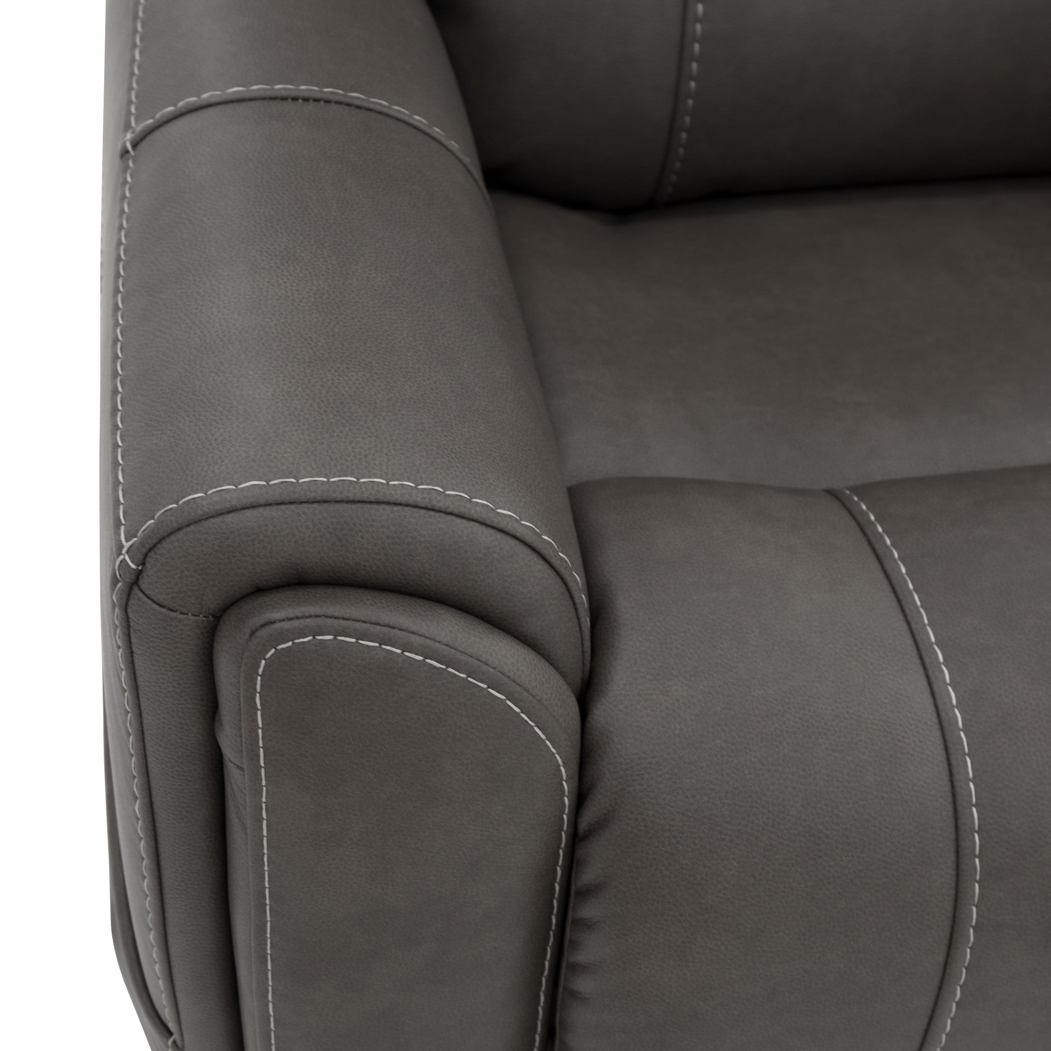 Carter Smoke Fabric Power Rocking Recliner with Power Headrest, Lumbar, Heat & Massage