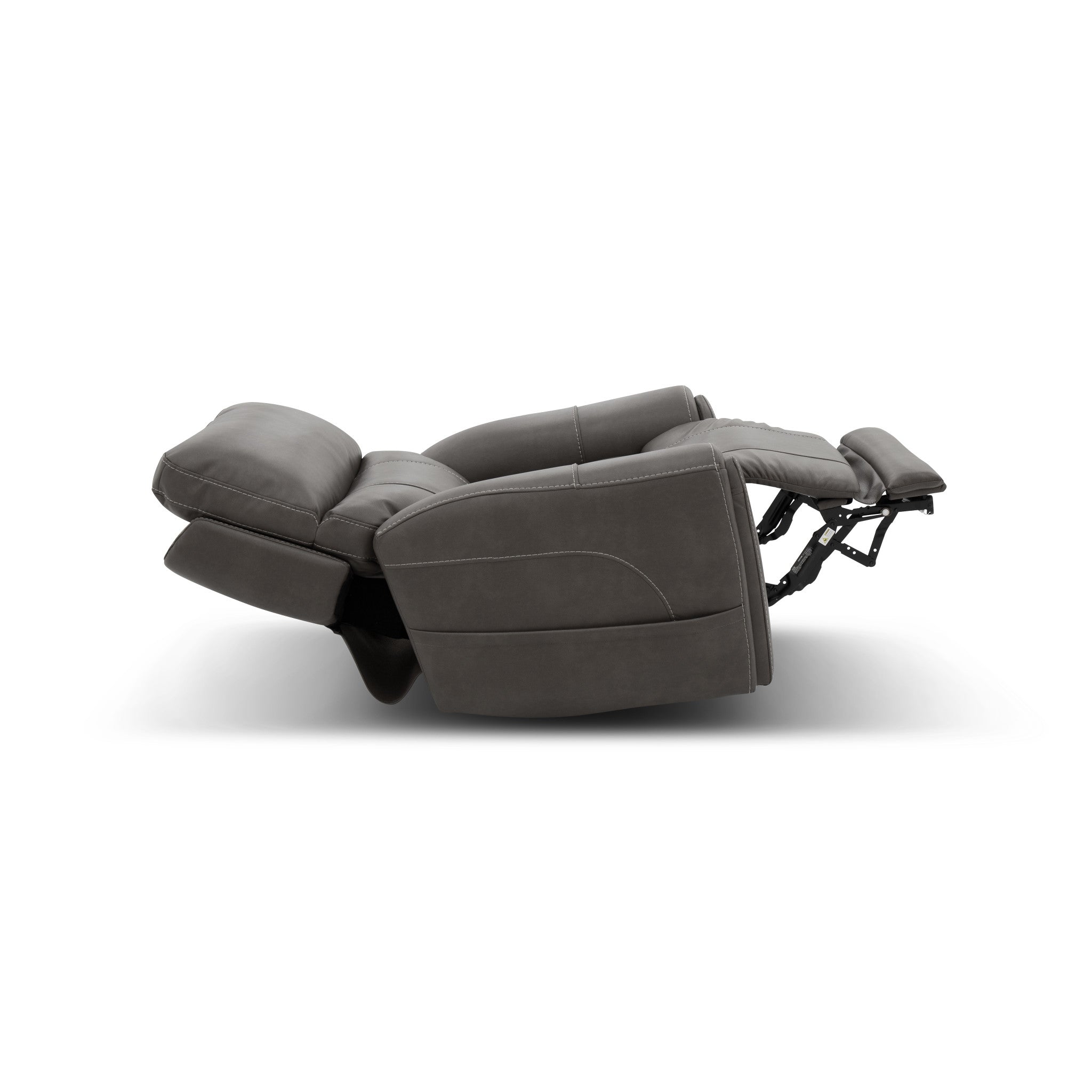 Carter Smoke Fabric Power Rocking Recliner with Power Headrest, Lumbar, Heat & Massage