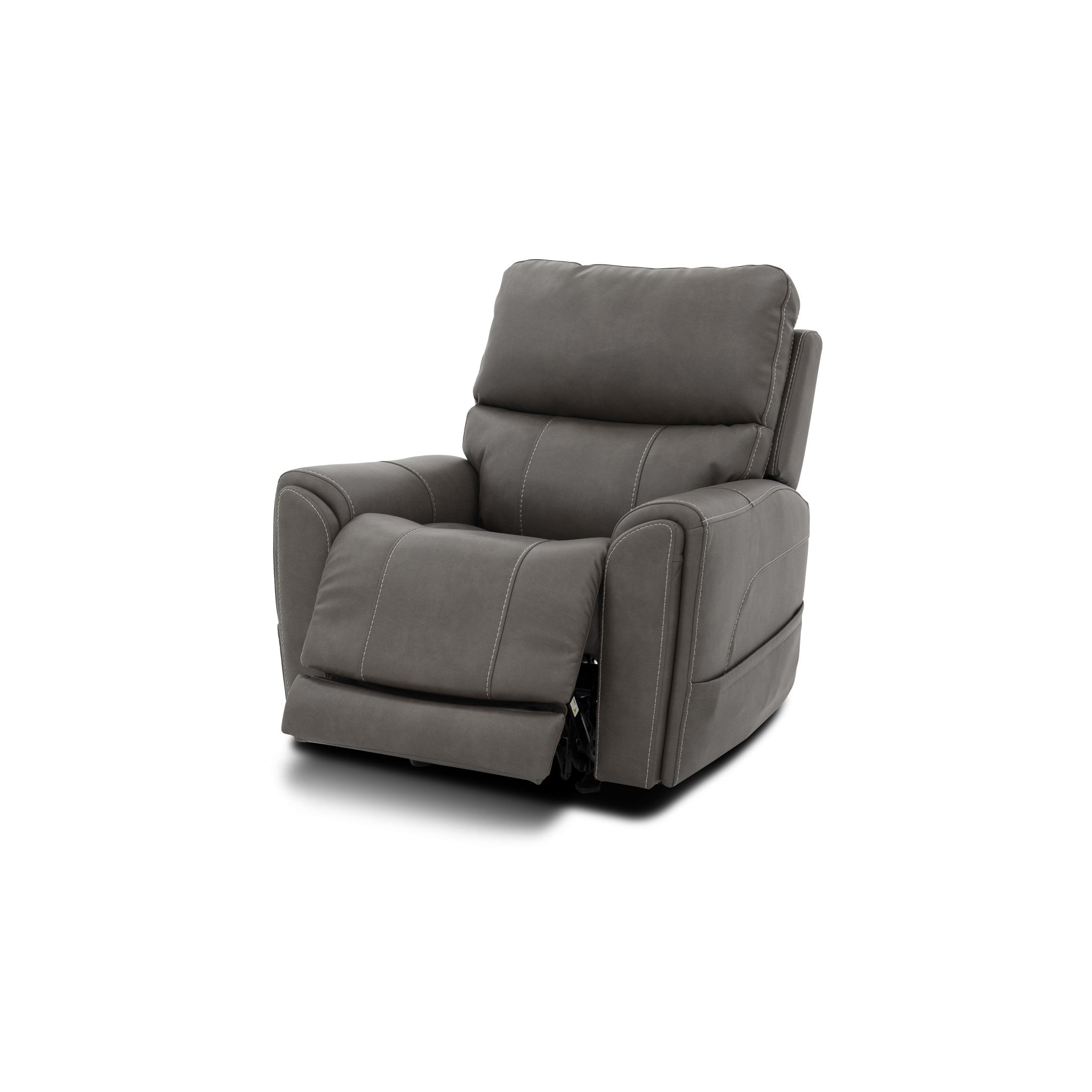 Carter Smoke Fabric Power Rocking Recliner with Power Headrest, Lumbar, Heat & Massage