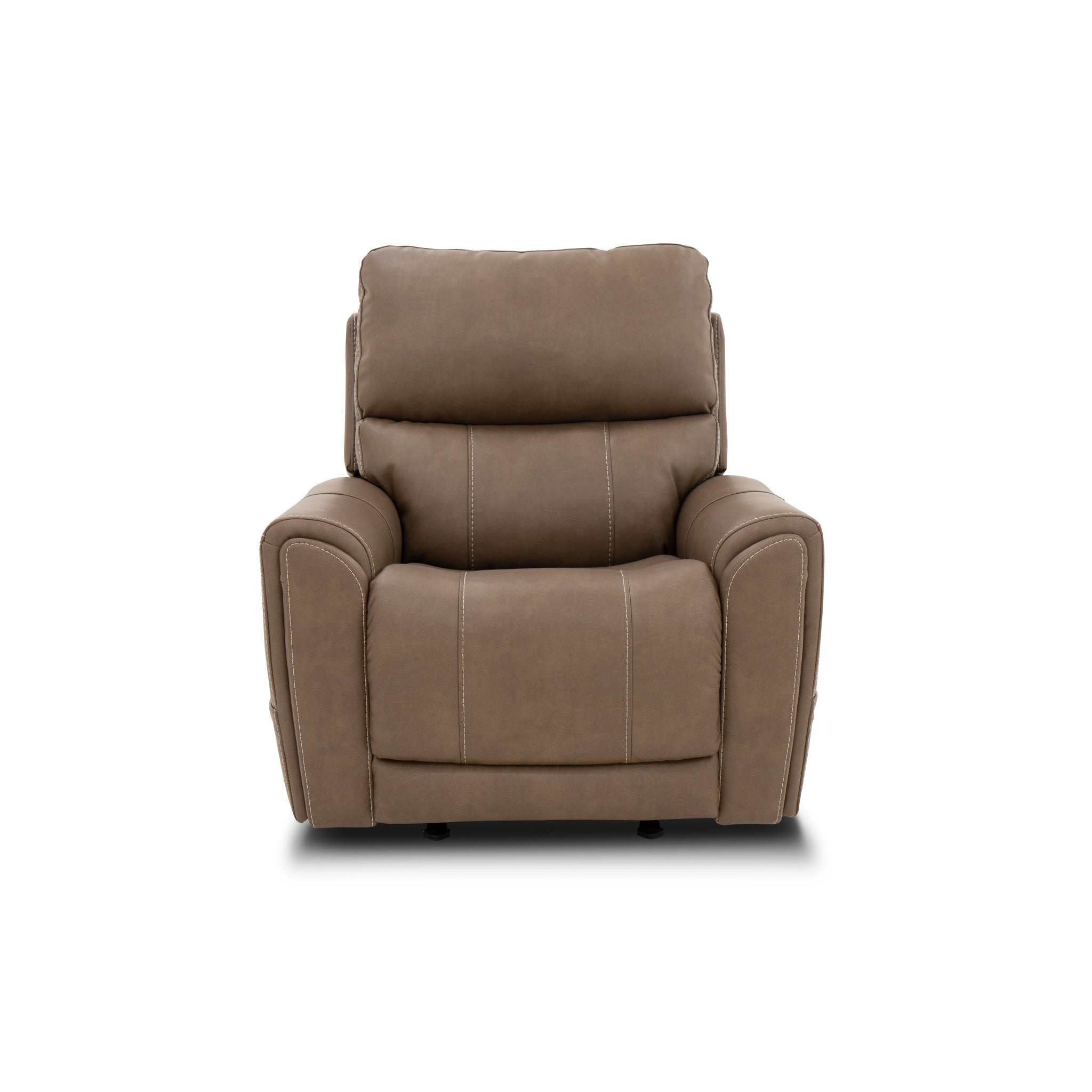 Carter Cappuccino Fabric Power Rocking Recliner with Power Headrest, Lumbar, Heat & Massage