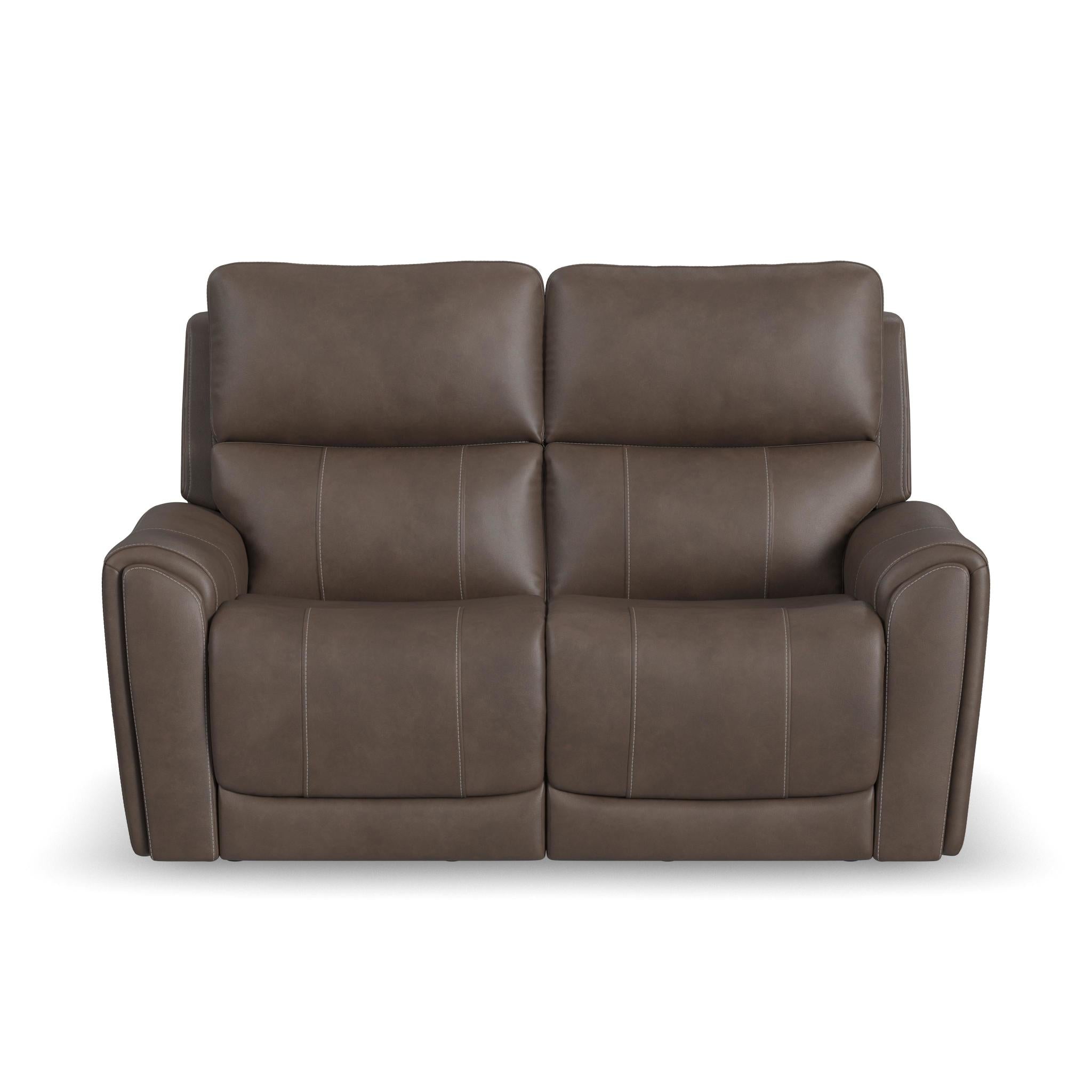 Carter Cappuccino Fabric Power Reclining Loveseat with Power Headrests & Lumbar