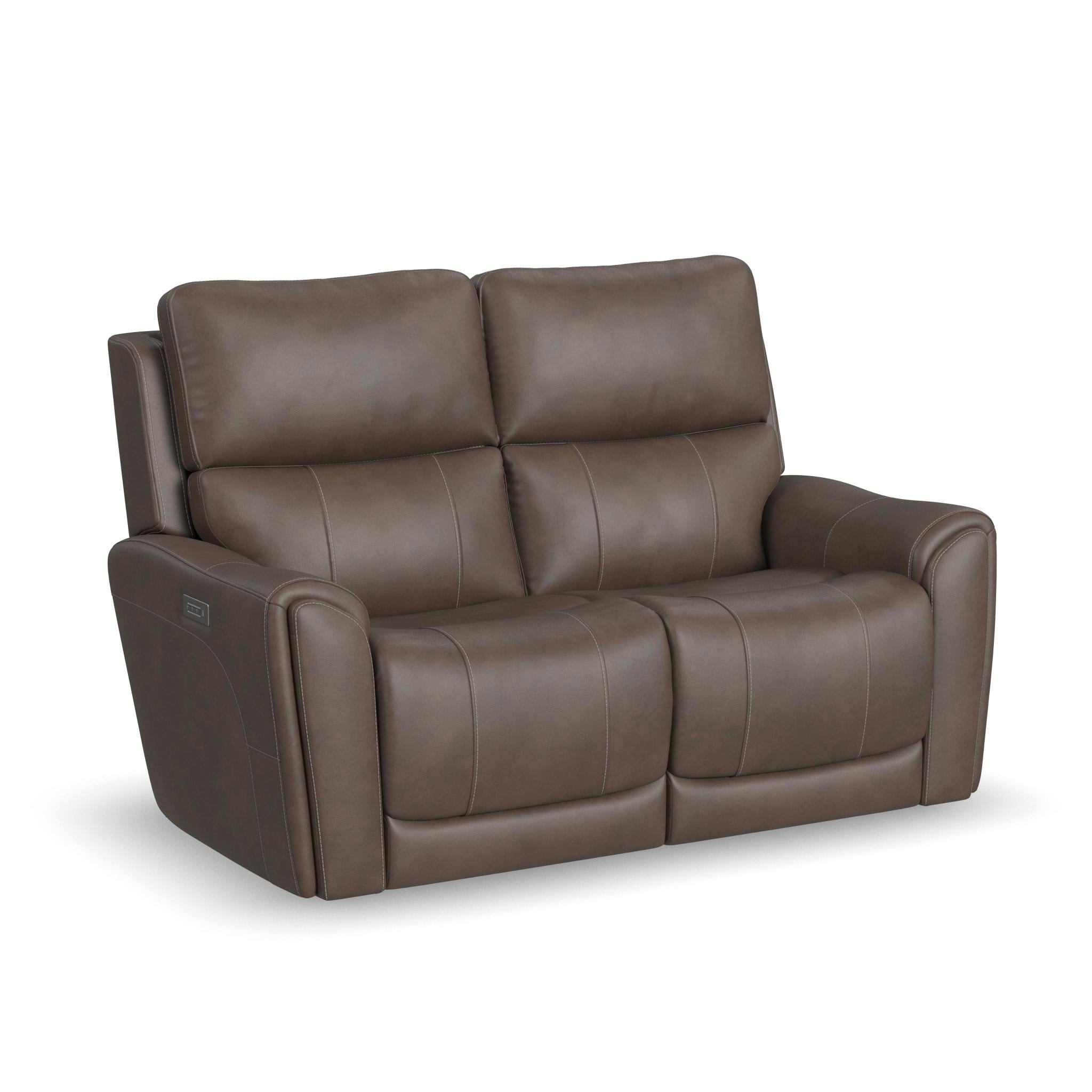 Carter Cappuccino Fabric Power Reclining Loveseat with Power Headrests & Lumbar