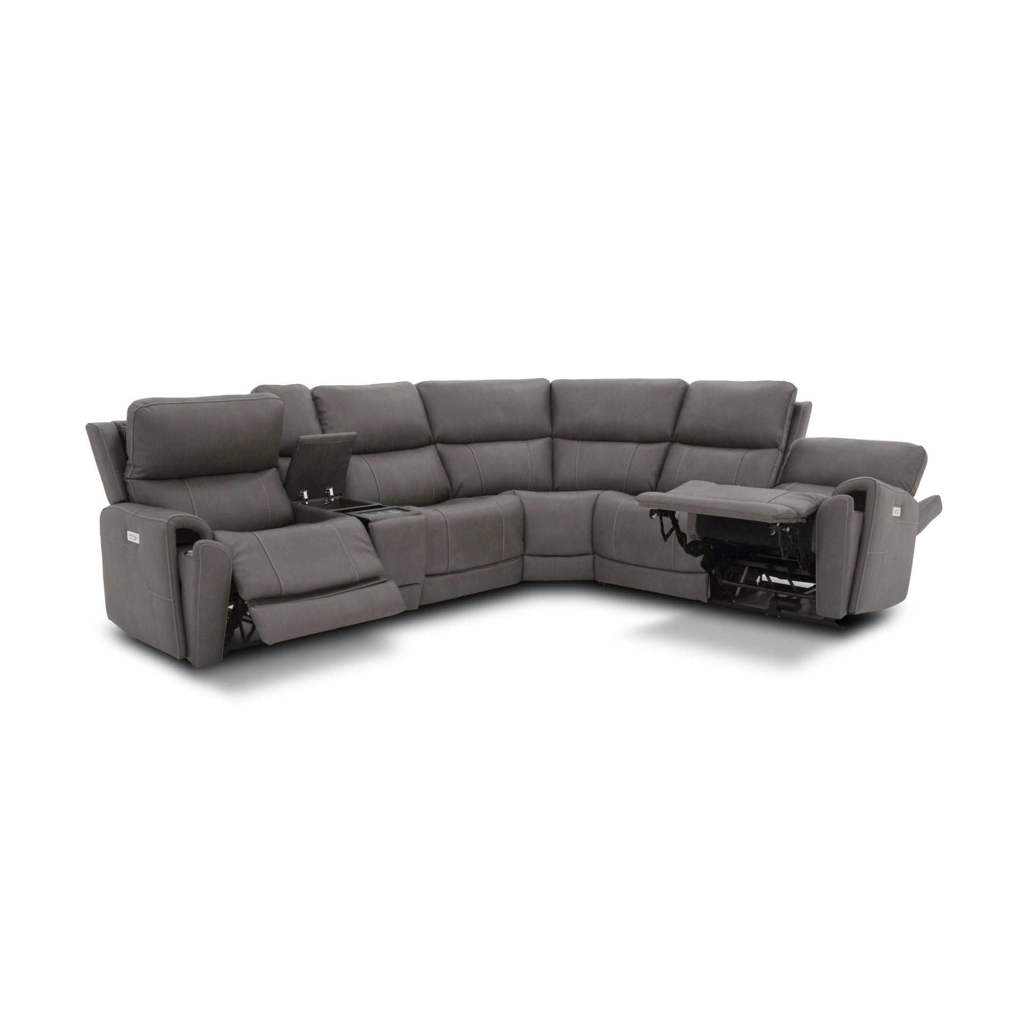 Carter Fabric Power Reclining Sectional with Power Headrests & Lumbar