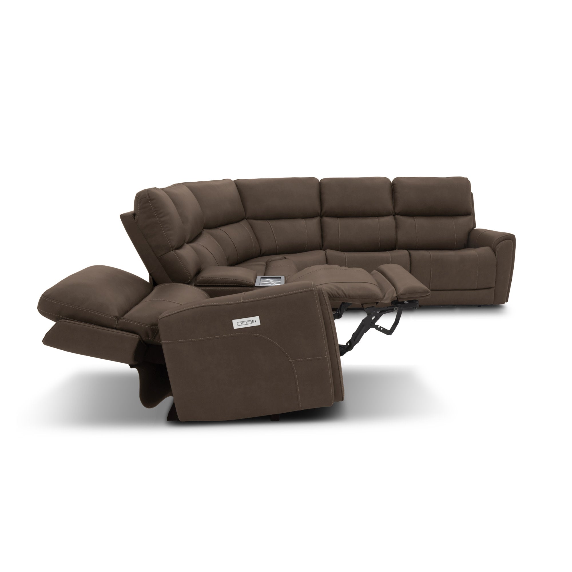 Carter Fabric Power Reclining Sectional with Power Headrests & Lumbar