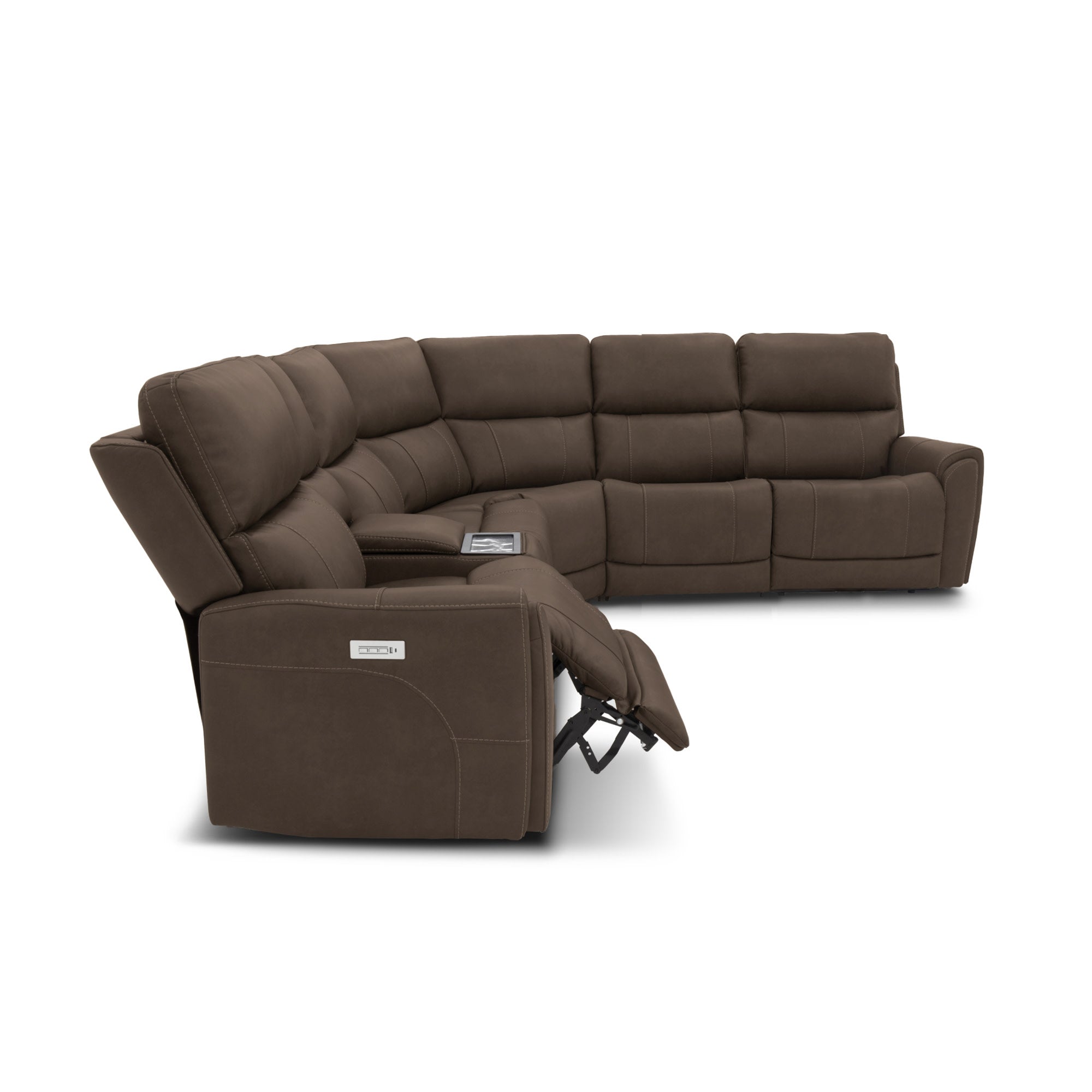 Carter Fabric Power Reclining Sectional with Power Headrests & Lumbar