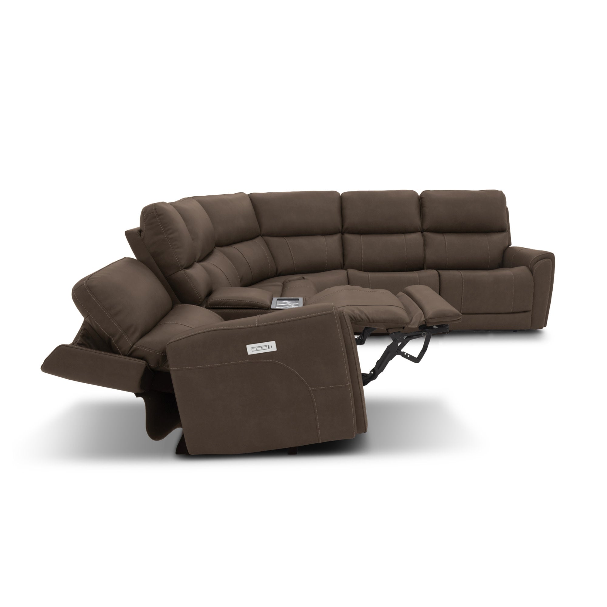 Carter Fabric Power Reclining Sectional with Power Headrests & Lumbar