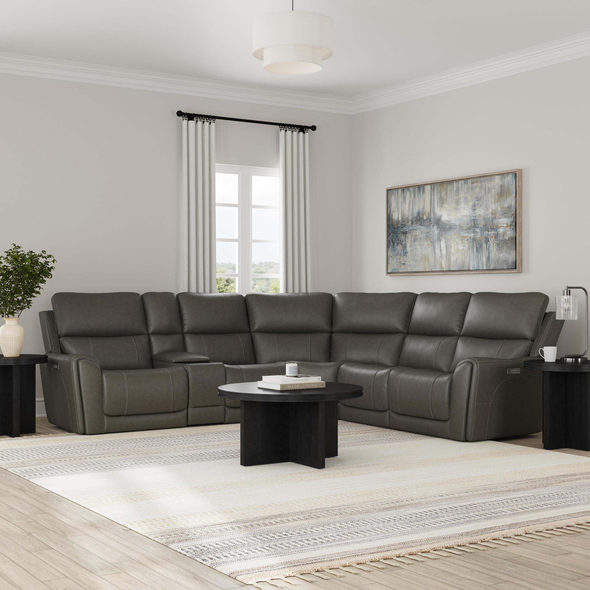 Carter Fabric Power Reclining Sectional with Power Headrests & Lumbar