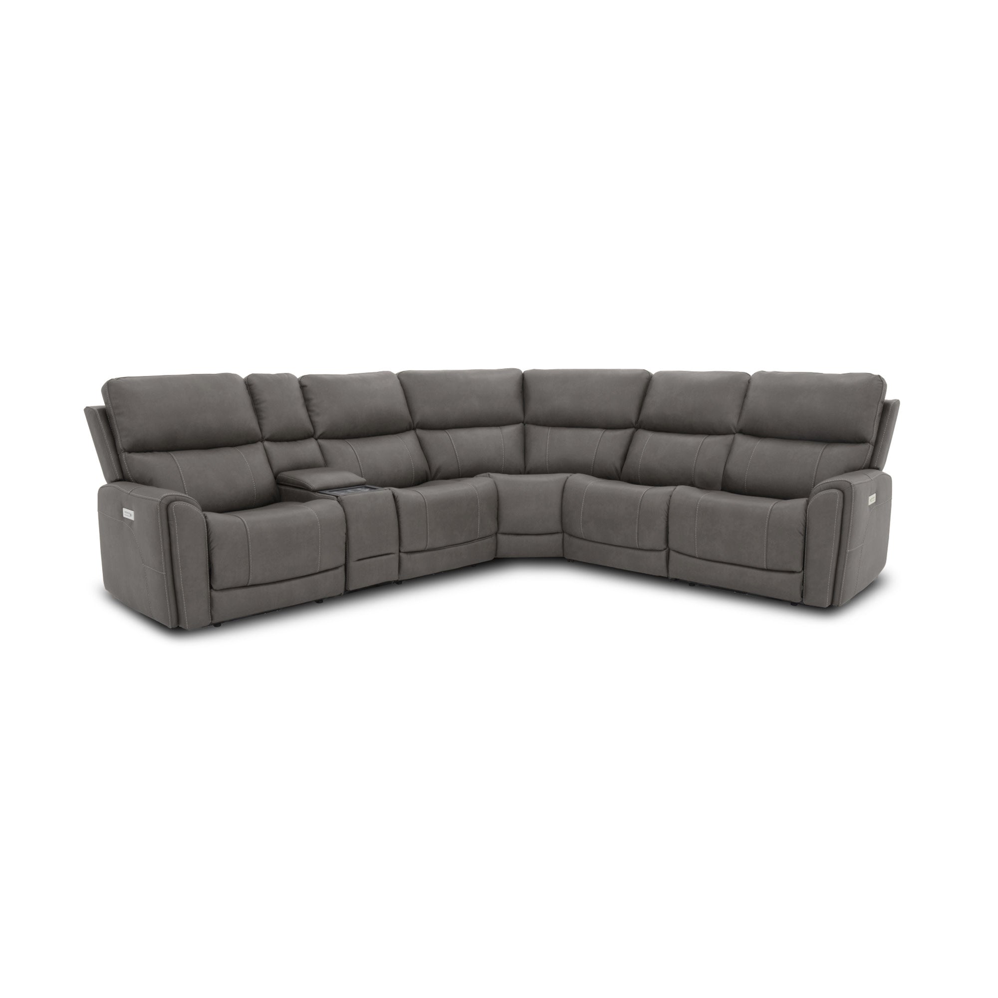 Carter Fabric Power Reclining Sectional with Power Headrests & Lumbar