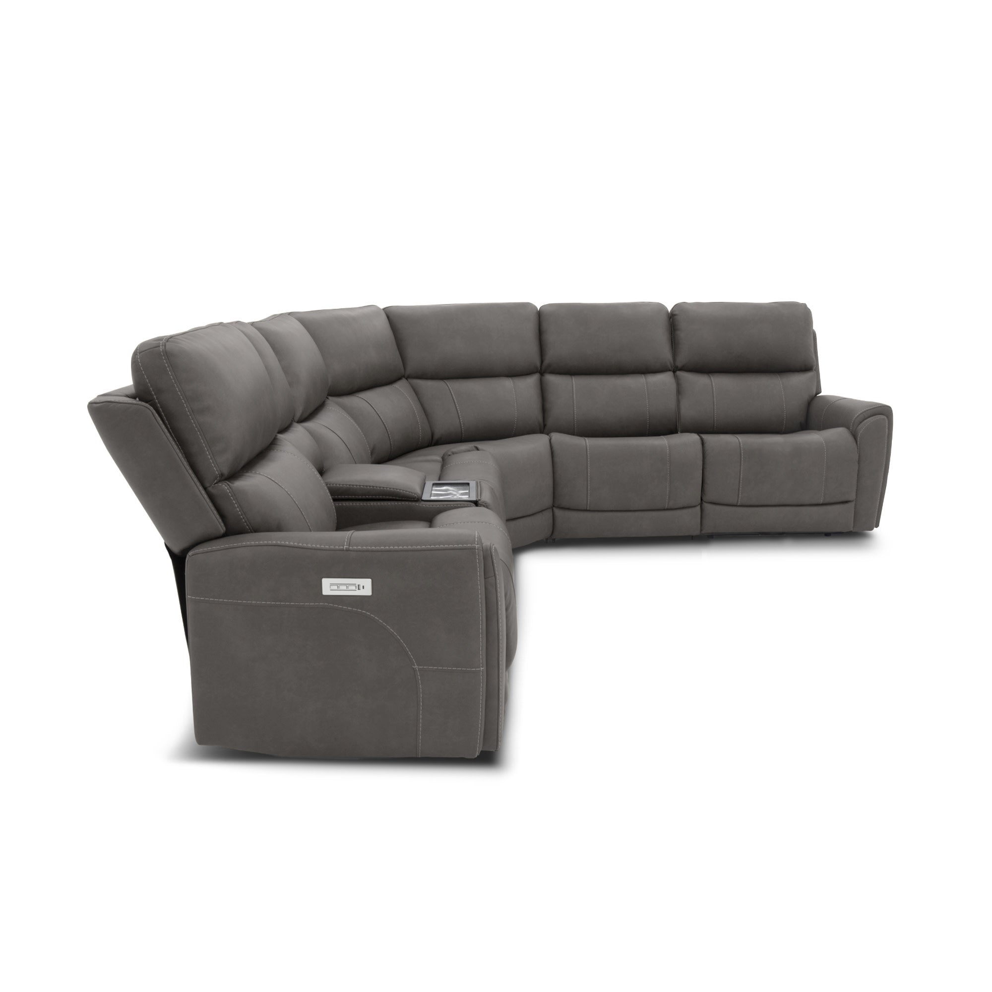 Carter Fabric Power Reclining Sectional with Power Headrests & Lumbar