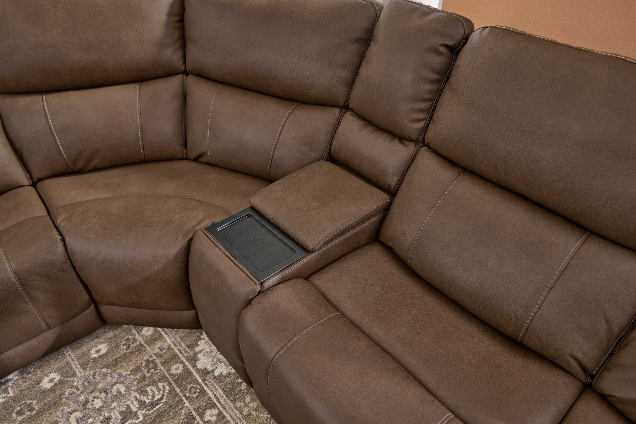 Carter Fabric Power Reclining Sectional with Power Headrests & Lumbar