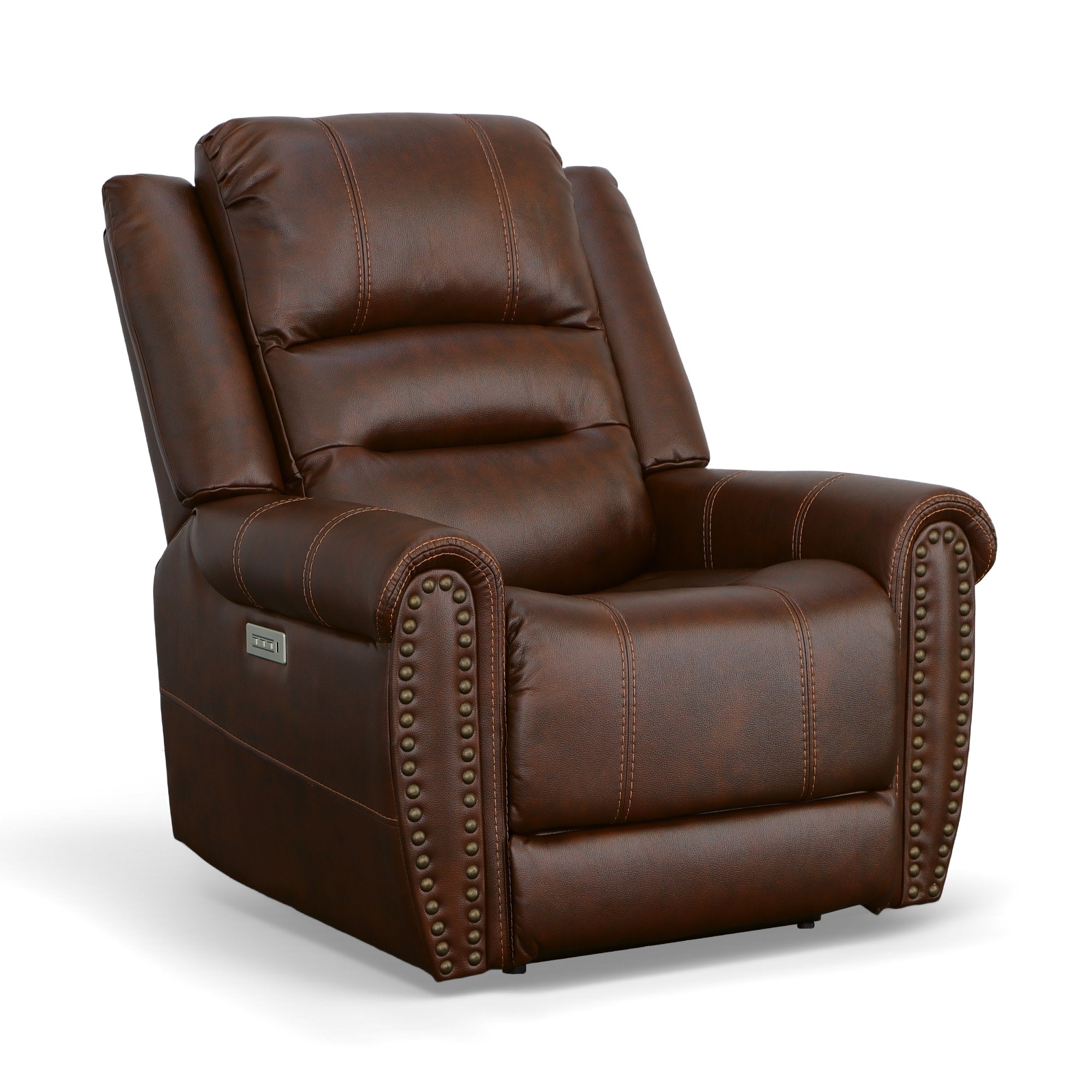 Oscar Pumpernickel Fabric Power Recliner with Power Headrest