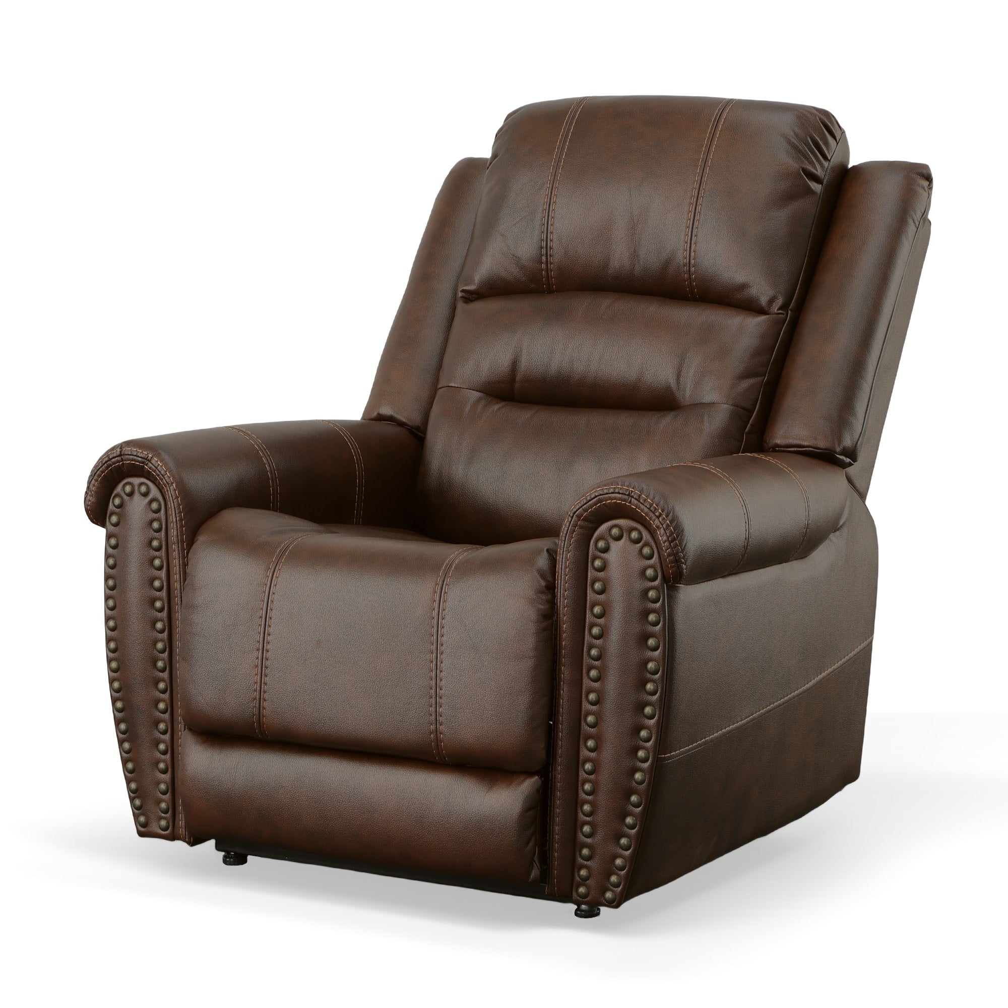 Oscar Pumpernickel Fabric Power Lift Recliner with Right-Hand Control & Power Headrest