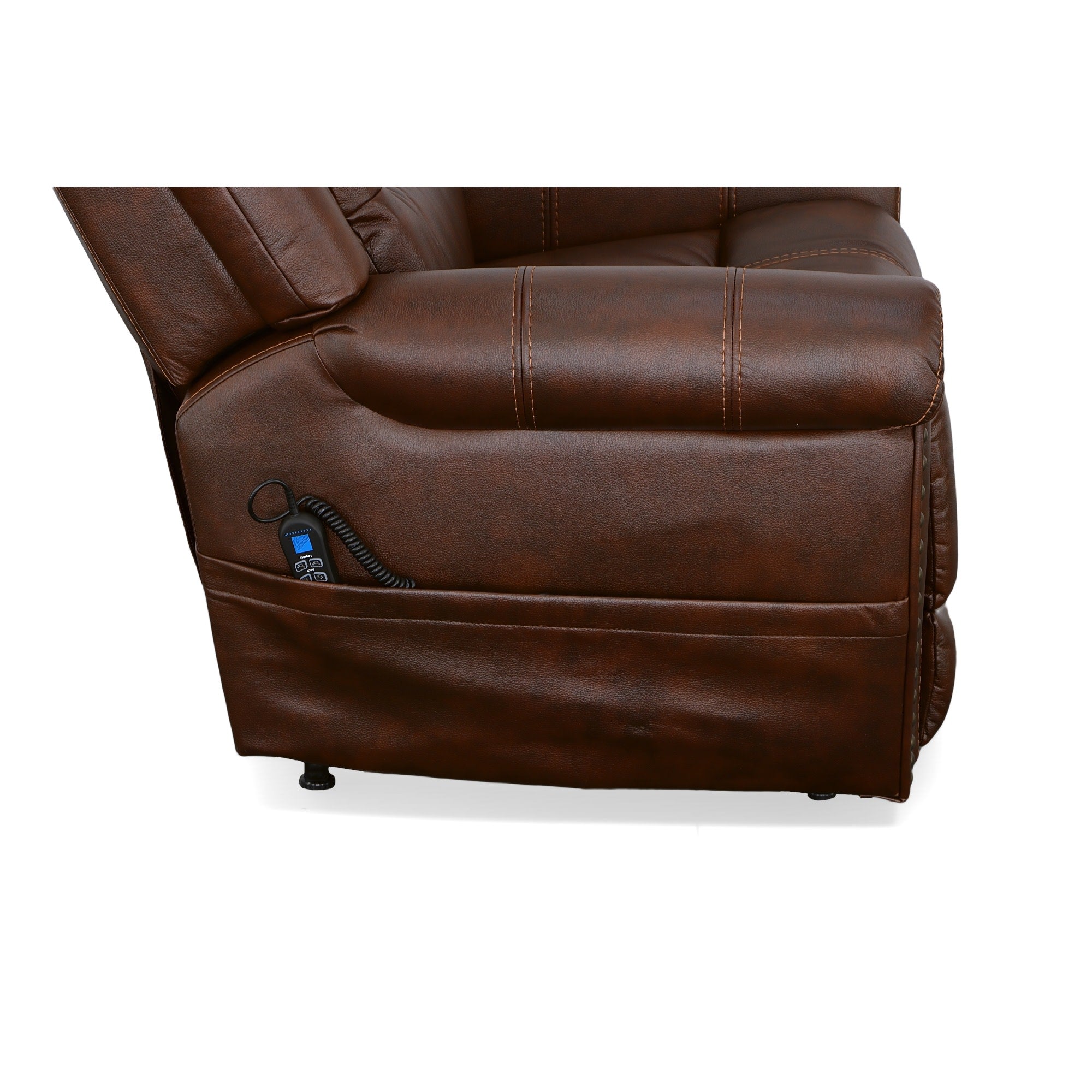 Oscar Pumpernickel Fabric Power Lift Recliner with Right-Hand Control & Power Headrest