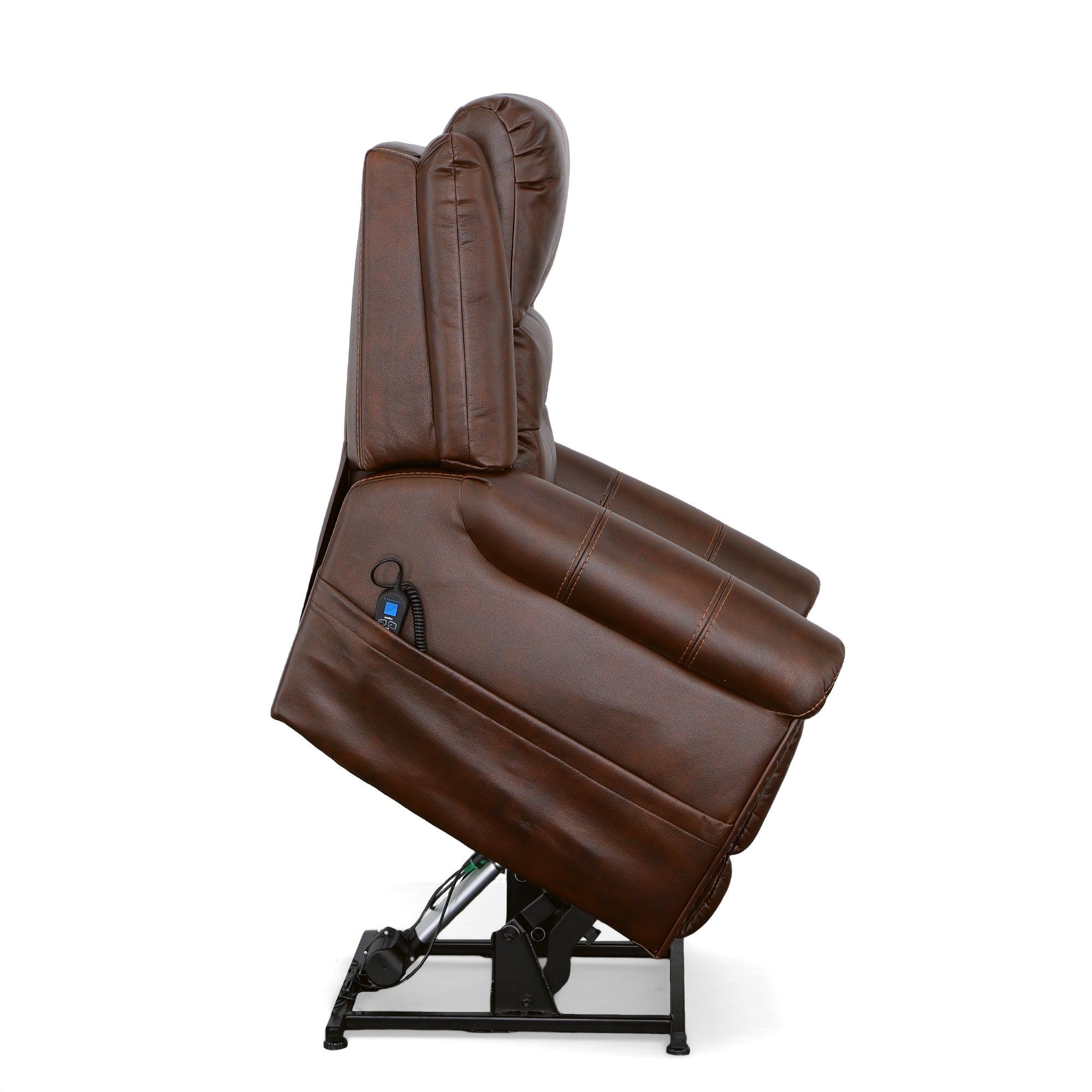 Oscar Pumpernickel Fabric Power Lift Recliner with Right-Hand Control & Power Headrest