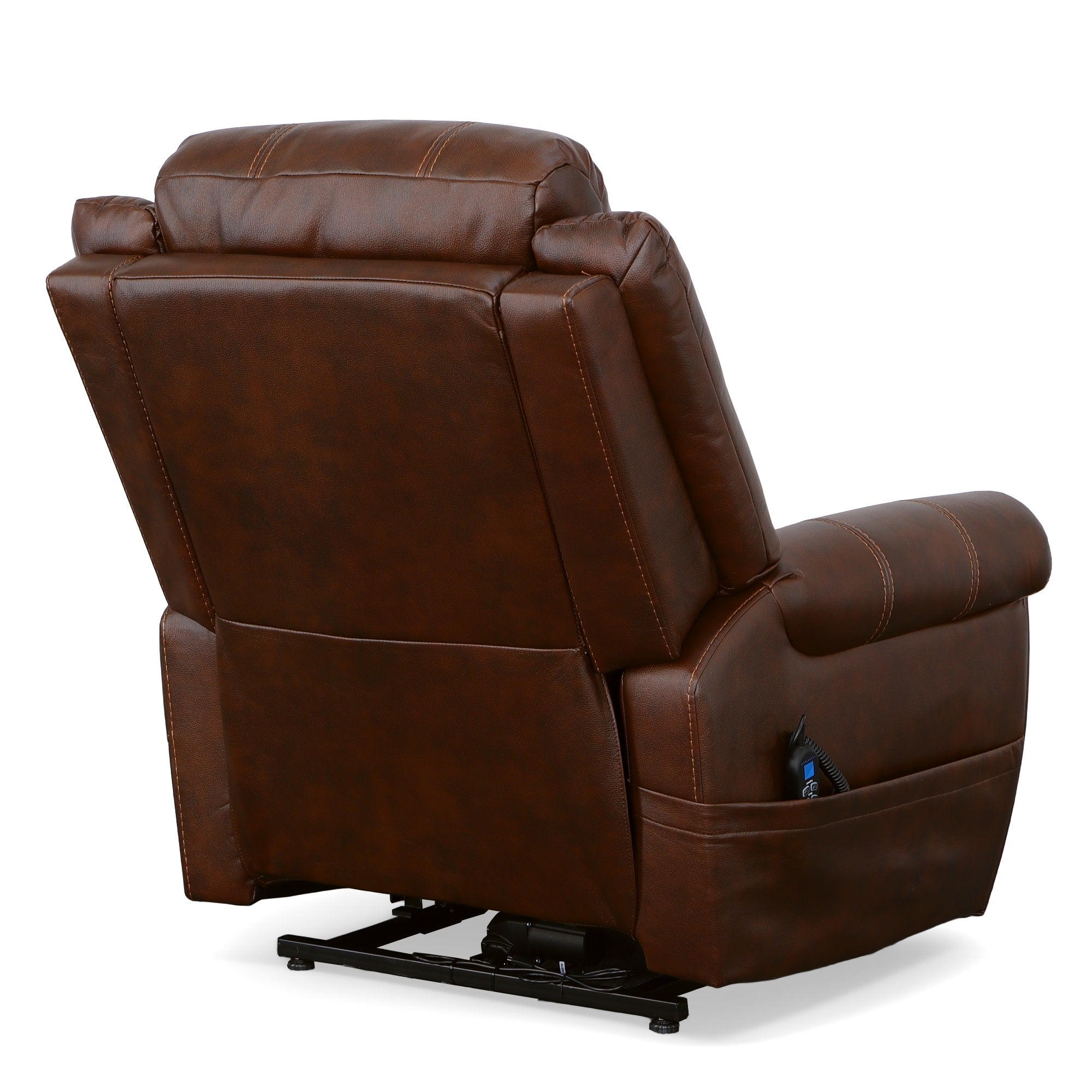 Oscar Pumpernickel Fabric Power Lift Recliner with Right-Hand Control & Power Headrest