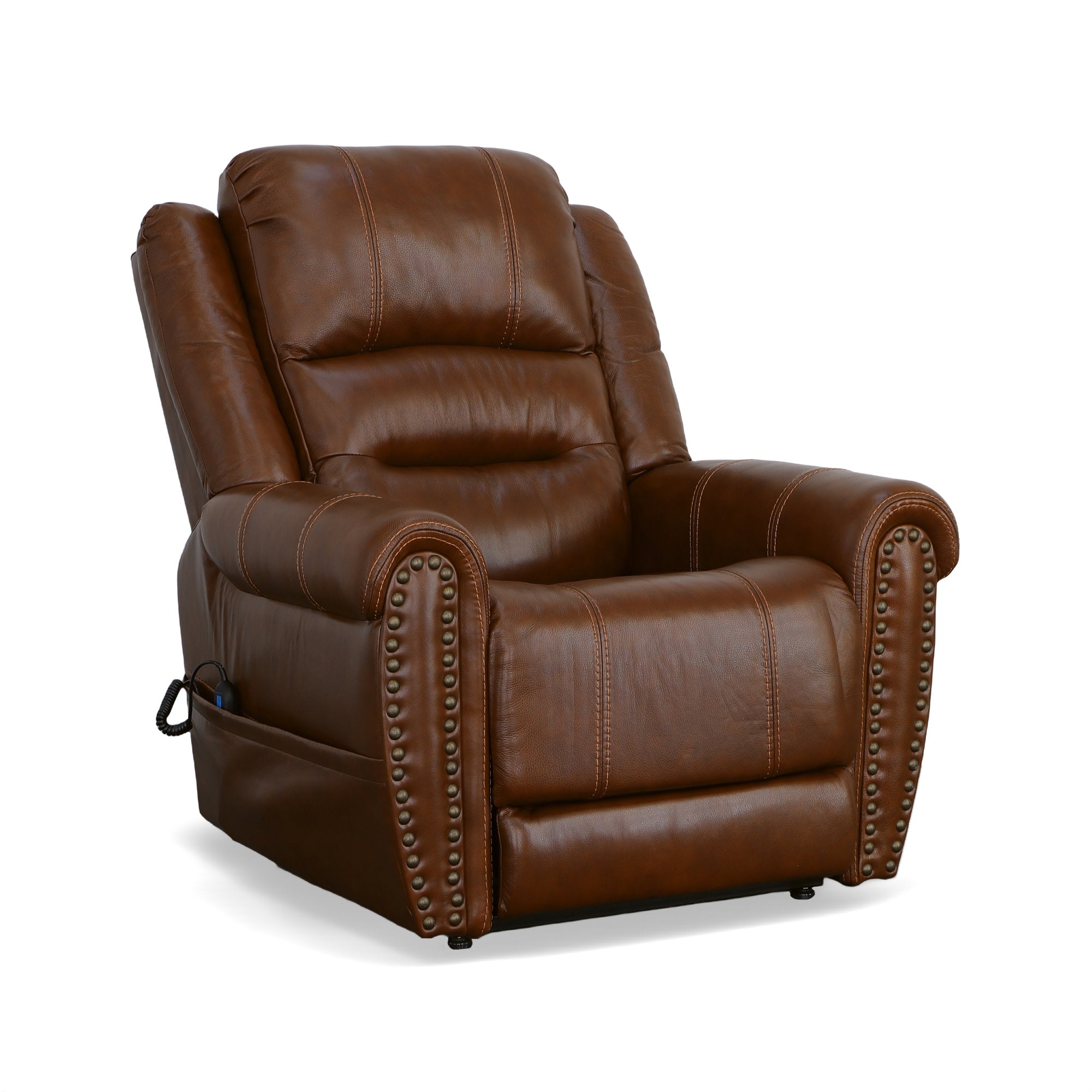 Oscar Grizzly Leather Power Lift Recliner with Right-Hand Control & Power Headrest