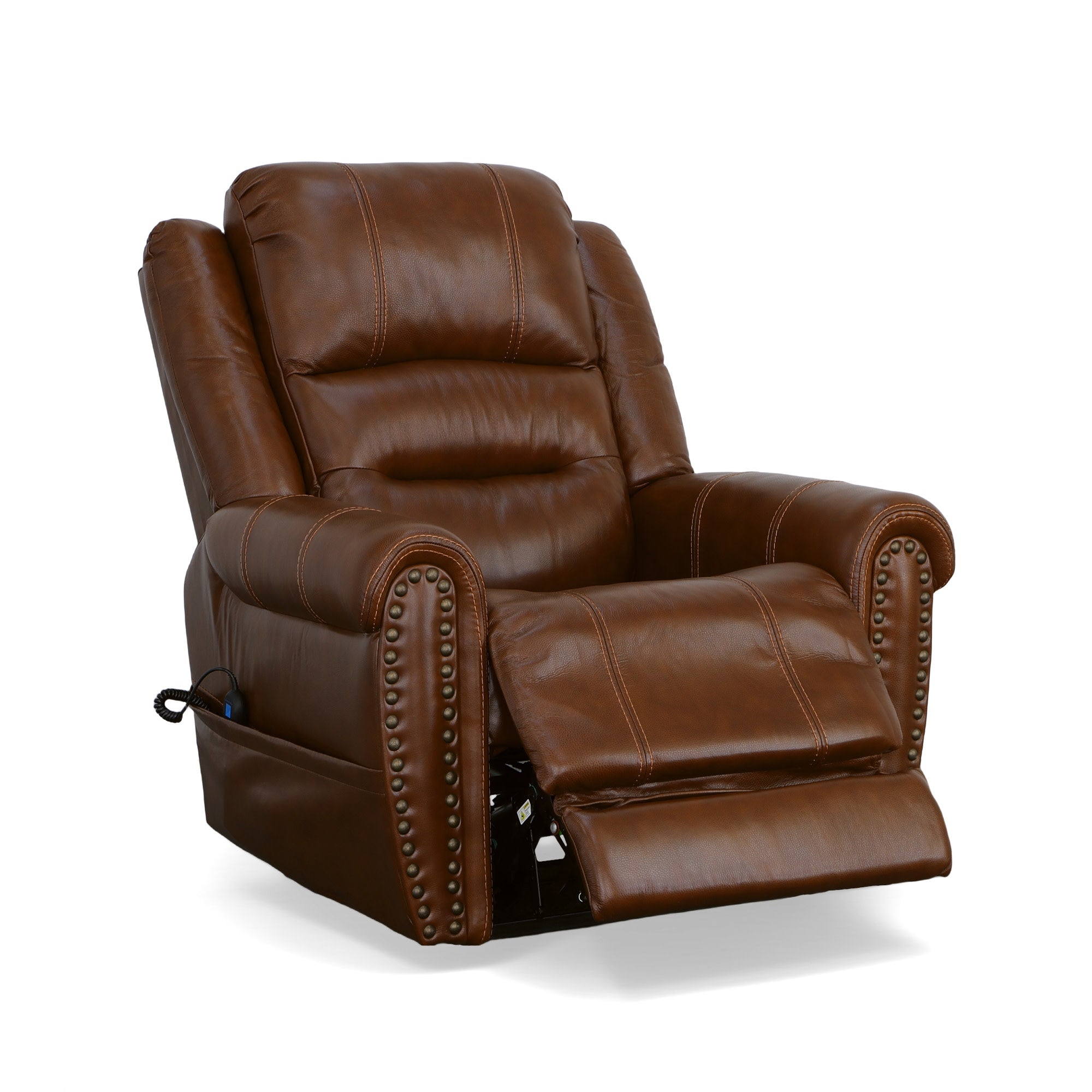 Oscar Grizzly Leather Power Lift Recliner with Right-Hand Control & Power Headrest