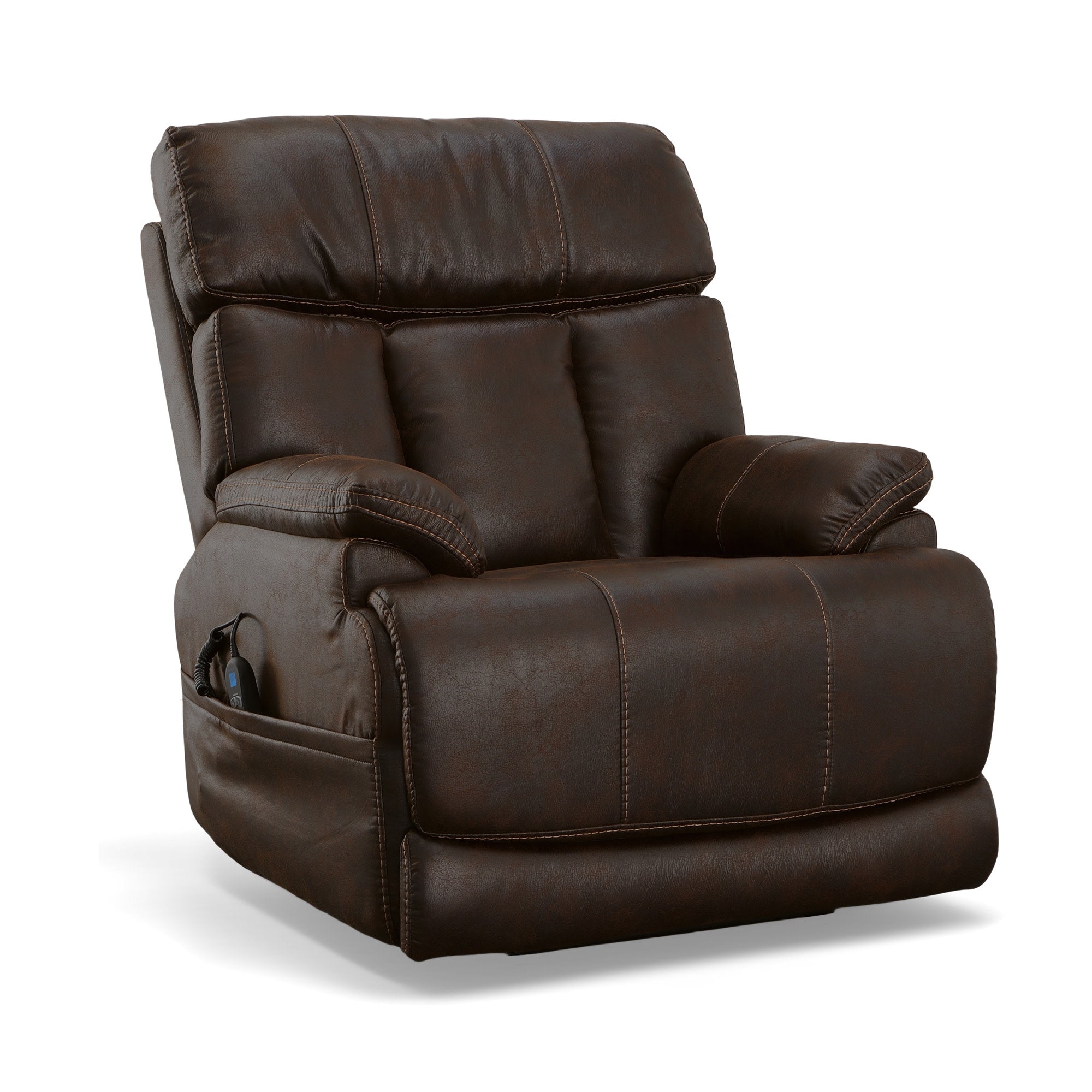 Clive Clove Fabric Power Recliner with Power Headrest & Lumbar