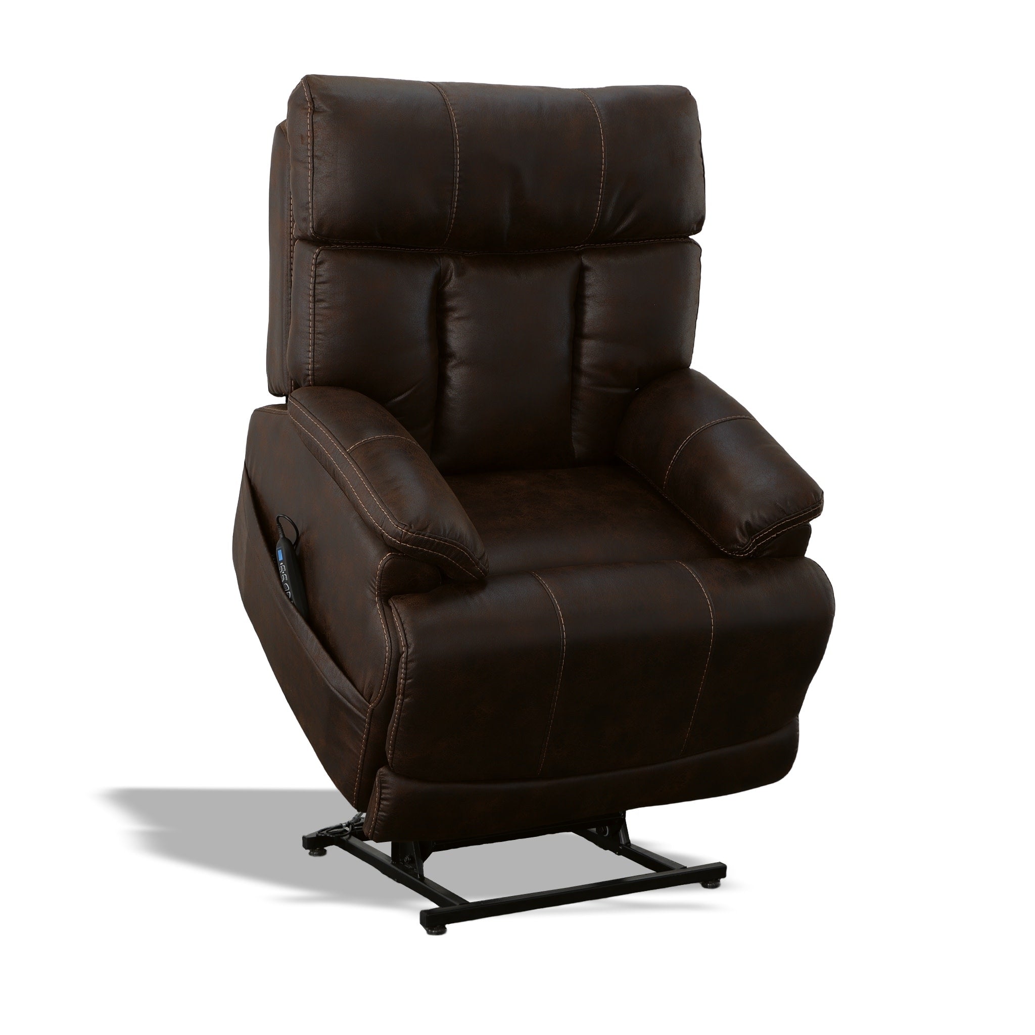 Clive Clove Fabric Power Lift Recliner with Power Headrest & Lumbar