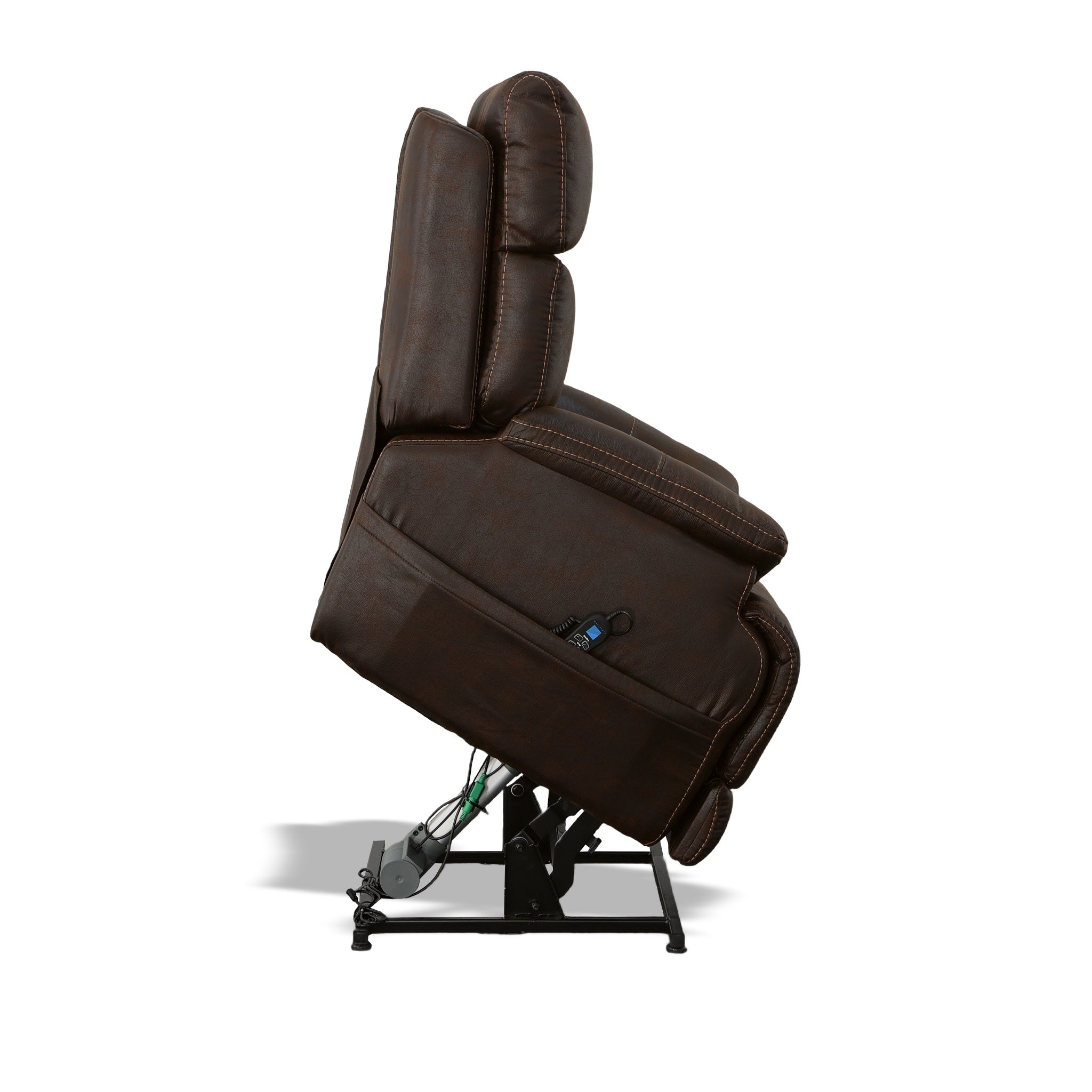 Clive Clove Fabric Power Lift Recliner with Power Headrest & Lumbar