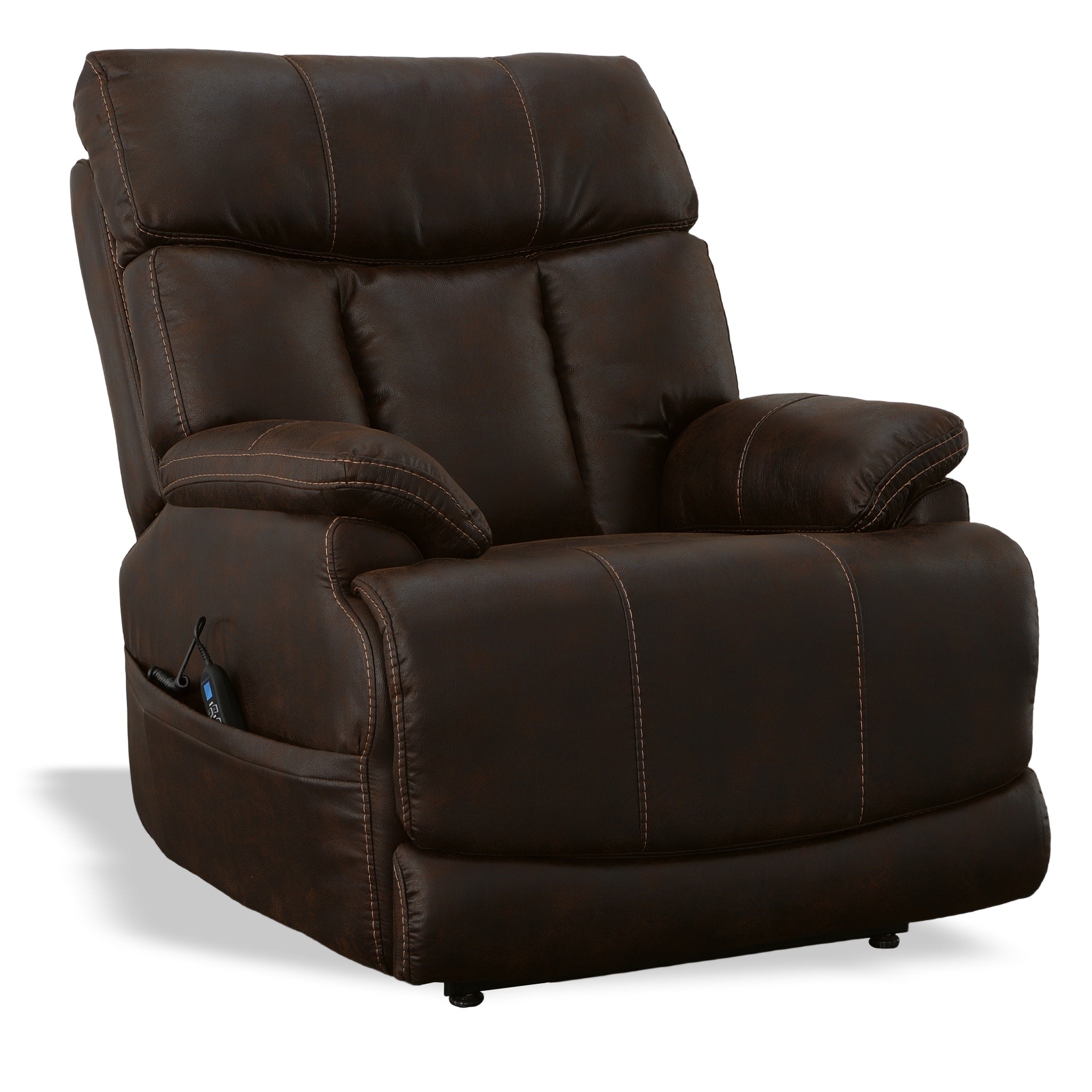 Clive Clove Fabric Power Lift Recliner with Power Headrest & Lumbar