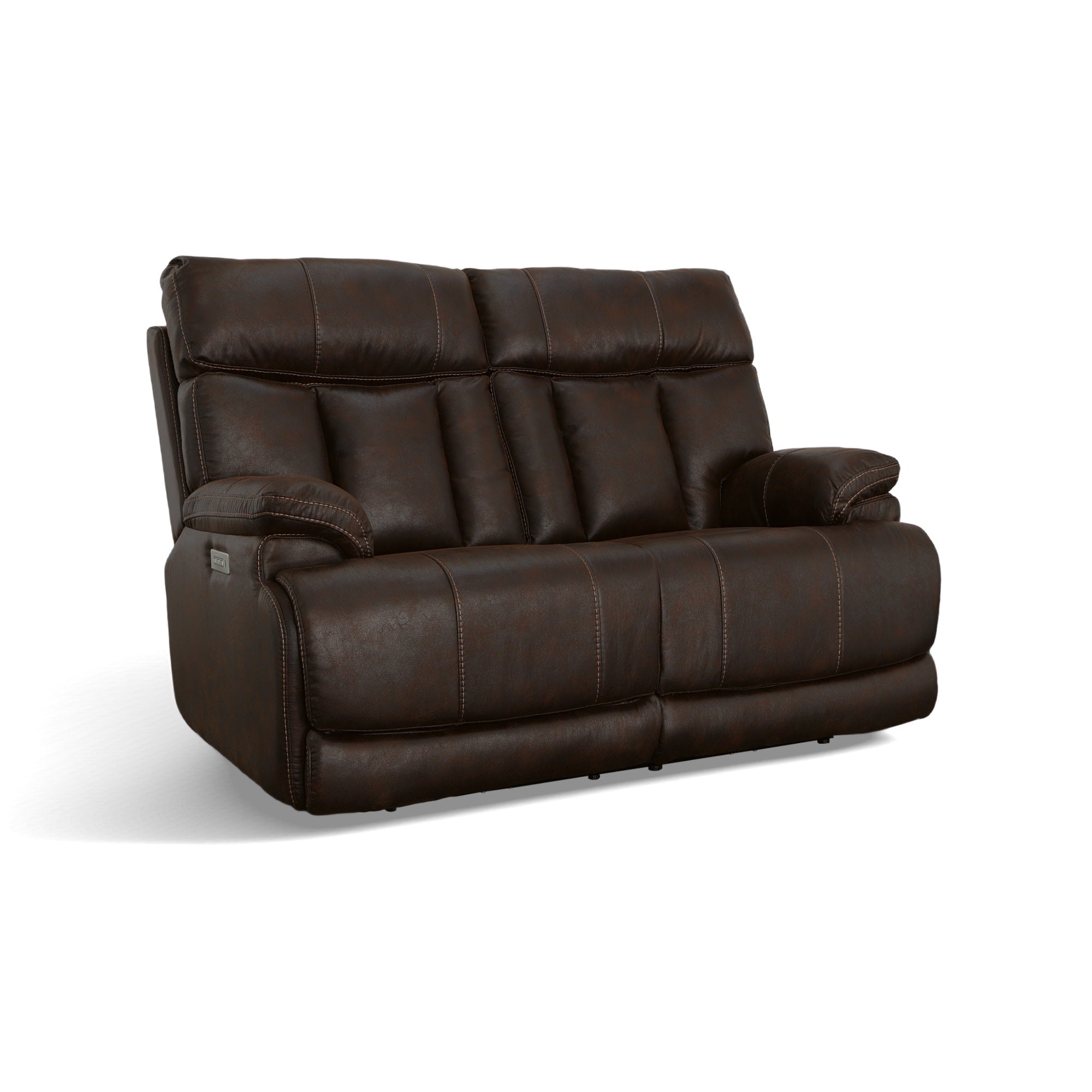 Clive Clove Fabric Power Reclining Loveseat with Power Headrests & Lumbar