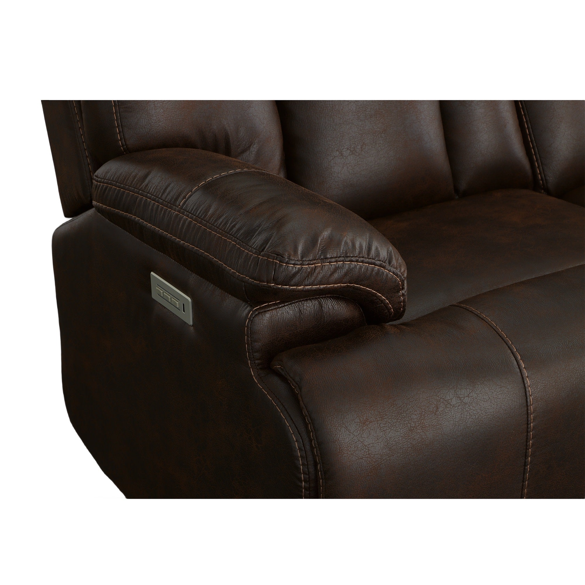 Clive Clove Fabric Power Reclining Sofa with Power Headrests & Lumbar