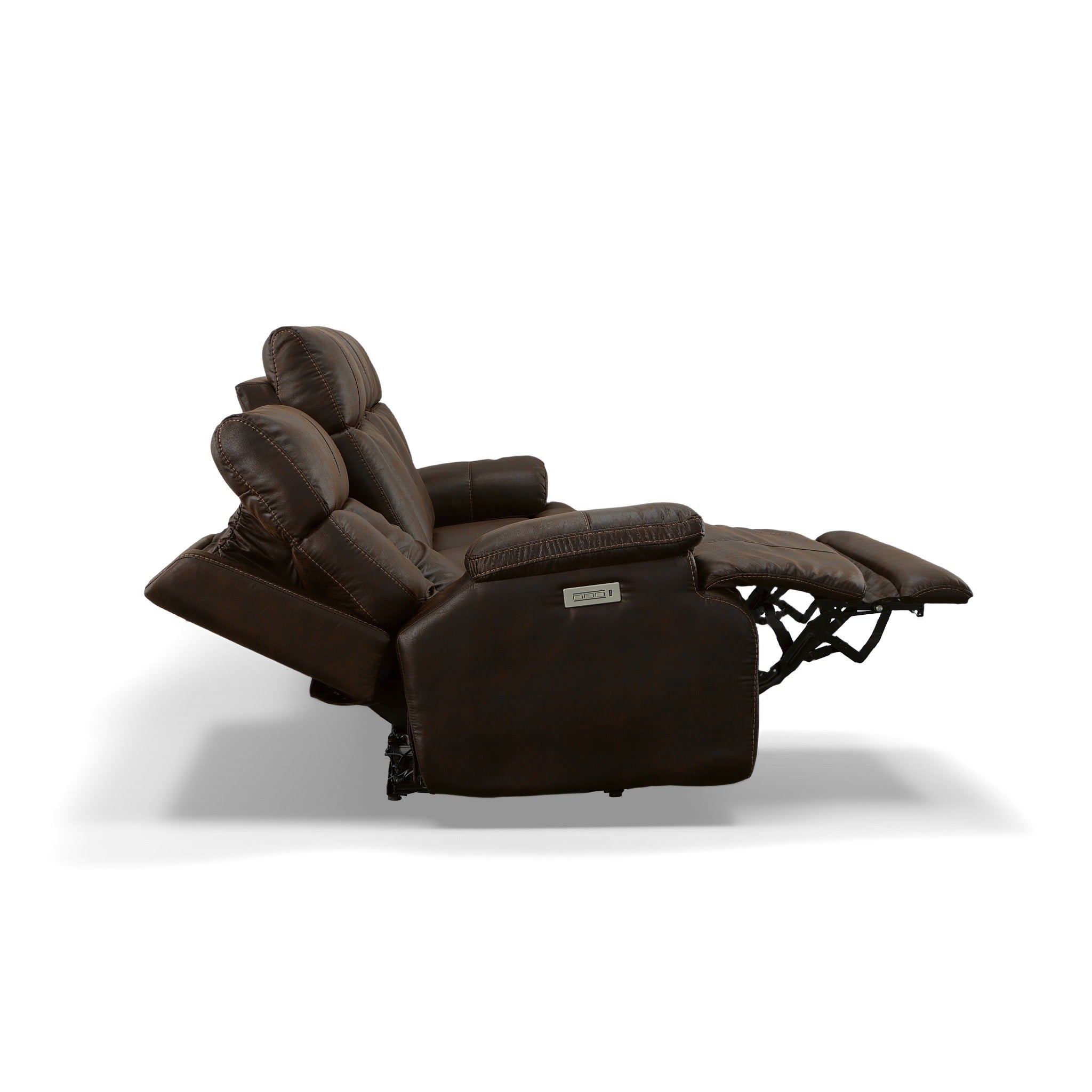 Clive Clove Fabric Power Reclining Sofa with Power Headrests & Lumbar