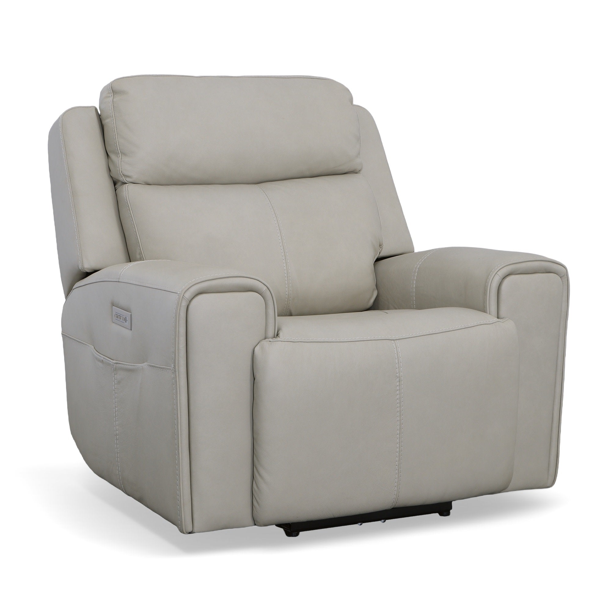 Barnett Leather Power Recliner with Power Headrest & Lumbar